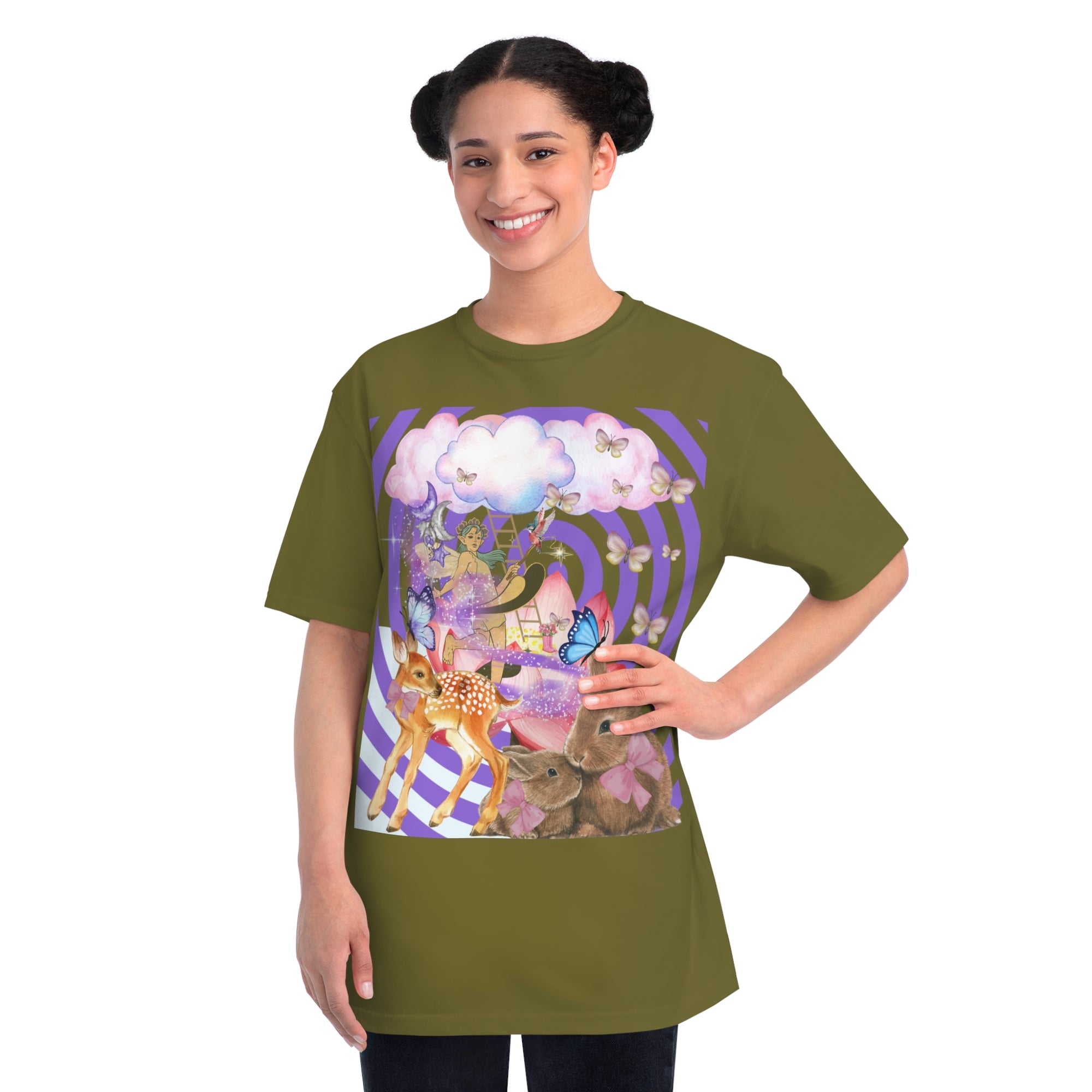 Whimsical Nature Tee, Adult Magical Fairy T-Shirt, Vintage Animal Graphic Tee, Eco-Friendly Unisex Shirt, Perfect Gift for Nature Lovers