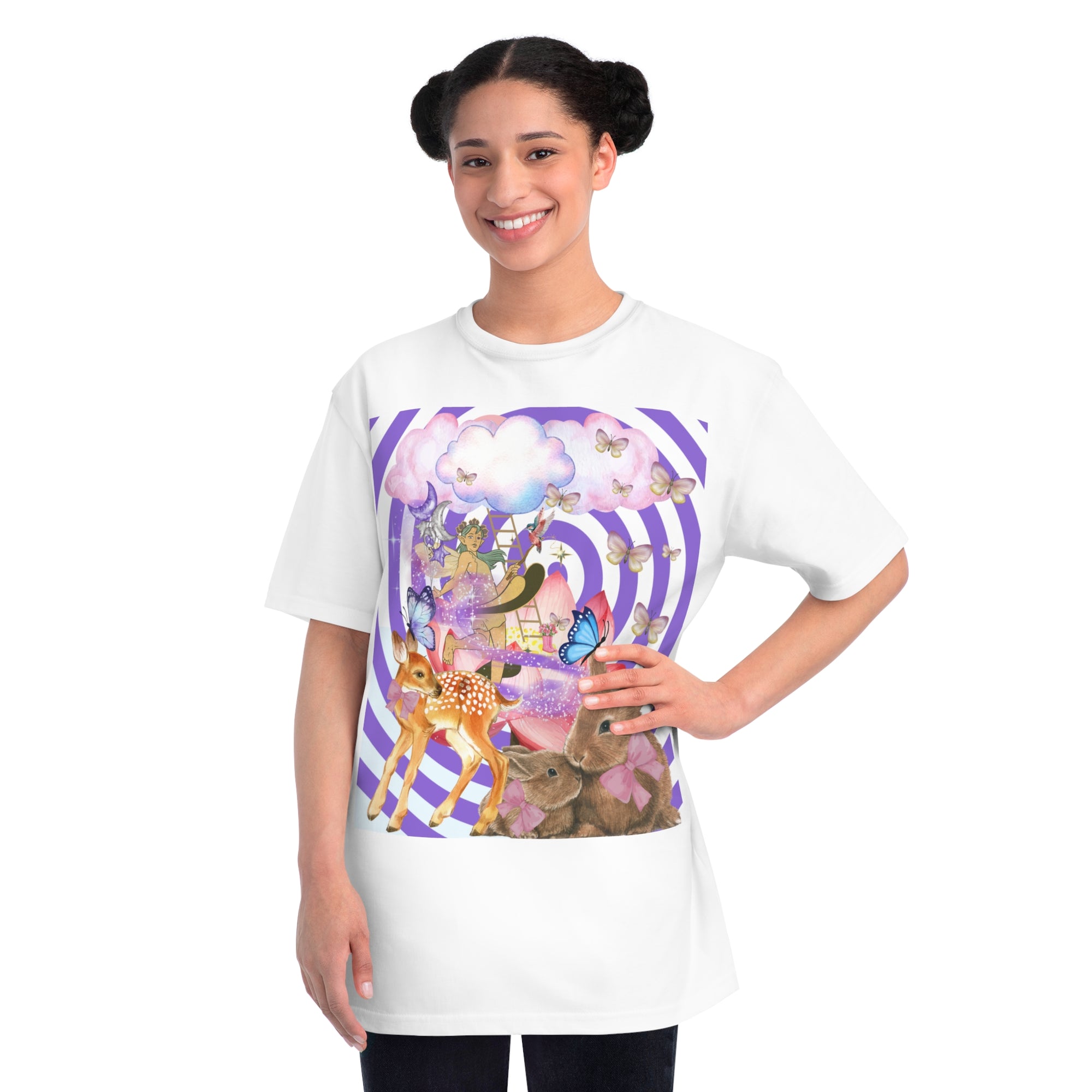 Whimsical Nature Tee, Adult Magical Fairy T-Shirt, Vintage Animal Graphic Tee, Eco-Friendly Unisex Shirt, Perfect Gift for Nature Lovers