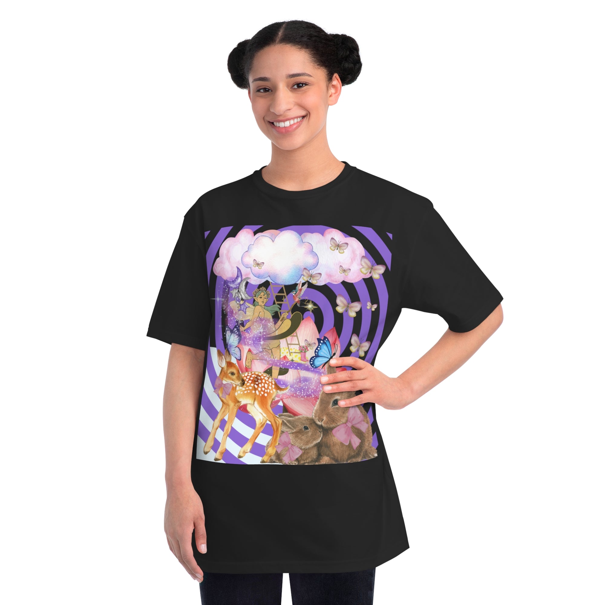 Whimsical Nature Tee, Adult Magical Fairy T-Shirt, Vintage Animal Graphic Tee, Eco-Friendly Unisex Shirt, Perfect Gift for Nature Lovers