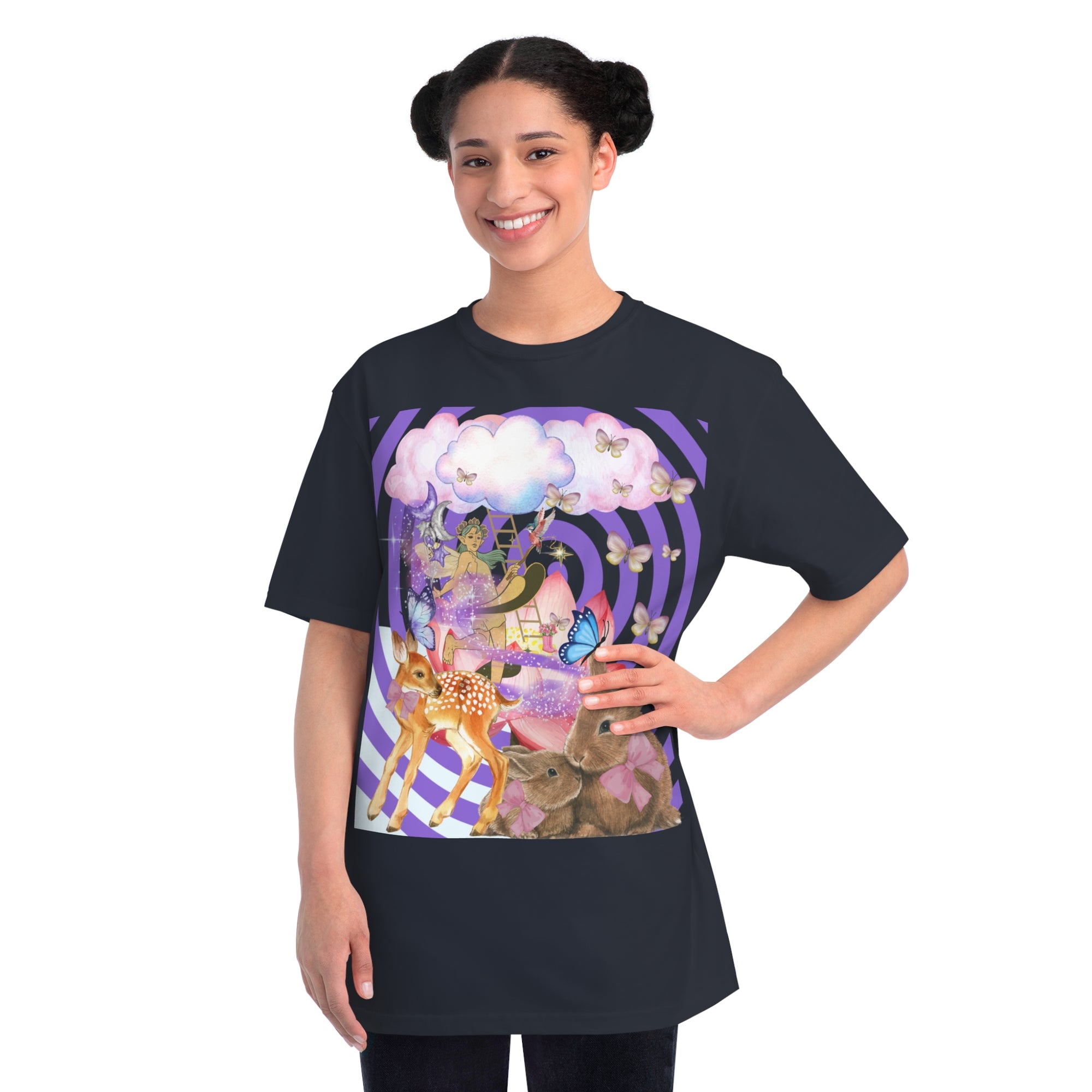 Whimsical Nature Tee, Adult Magical Fairy T-Shirt, Vintage Animal Graphic Tee, Eco-Friendly Unisex Shirt, Perfect Gift for Nature Lovers