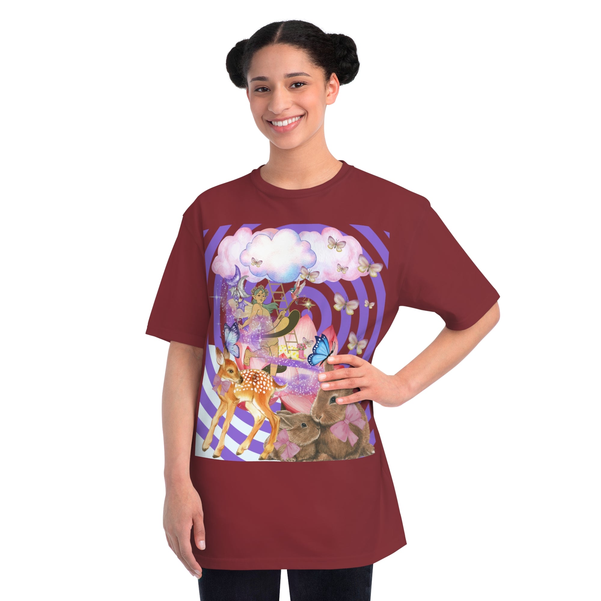 Whimsical Nature Tee, Adult Magical Fairy T-Shirt, Vintage Animal Graphic Tee, Eco-Friendly Unisex Shirt, Perfect Gift for Nature Lovers