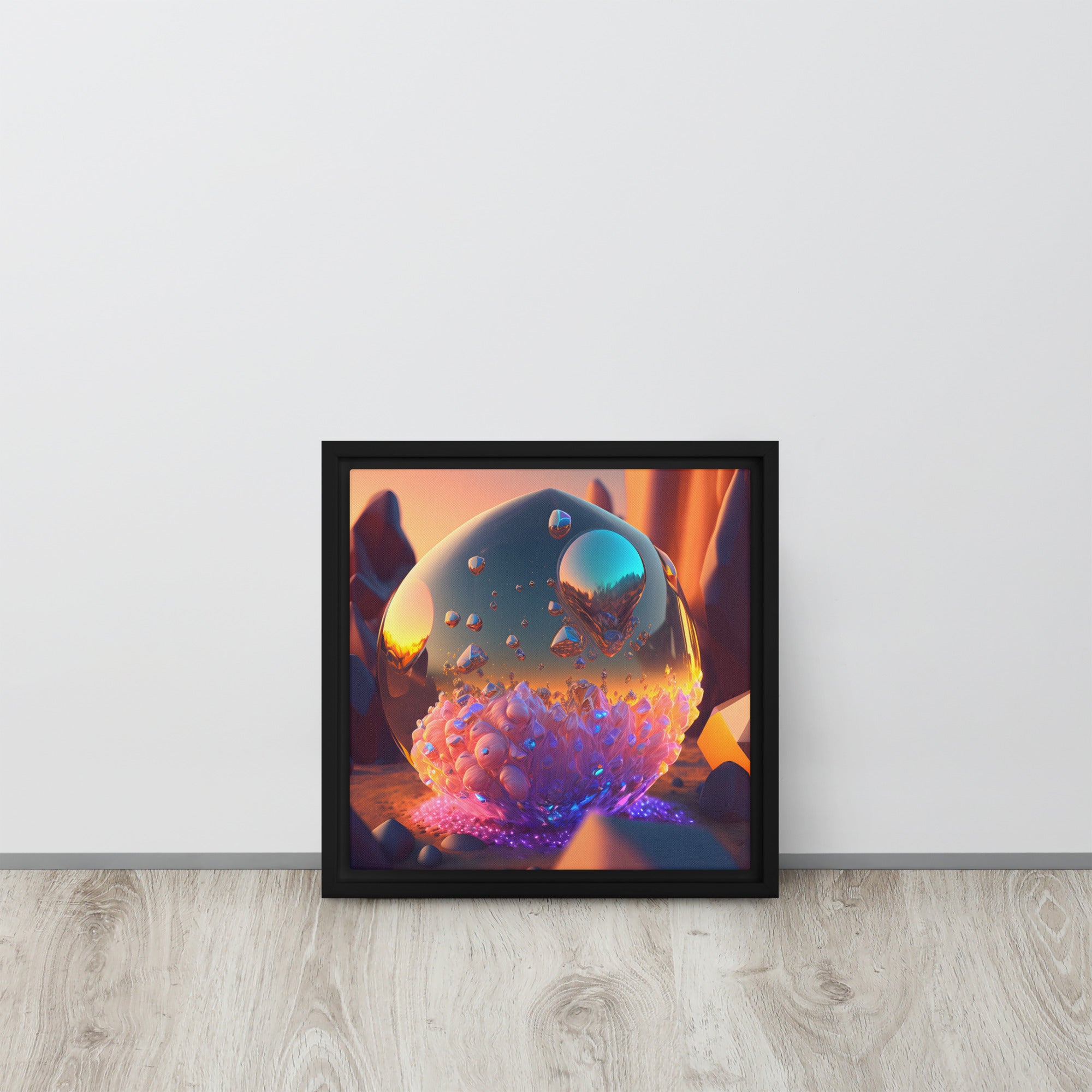 Molecule Transformed Framed canvas