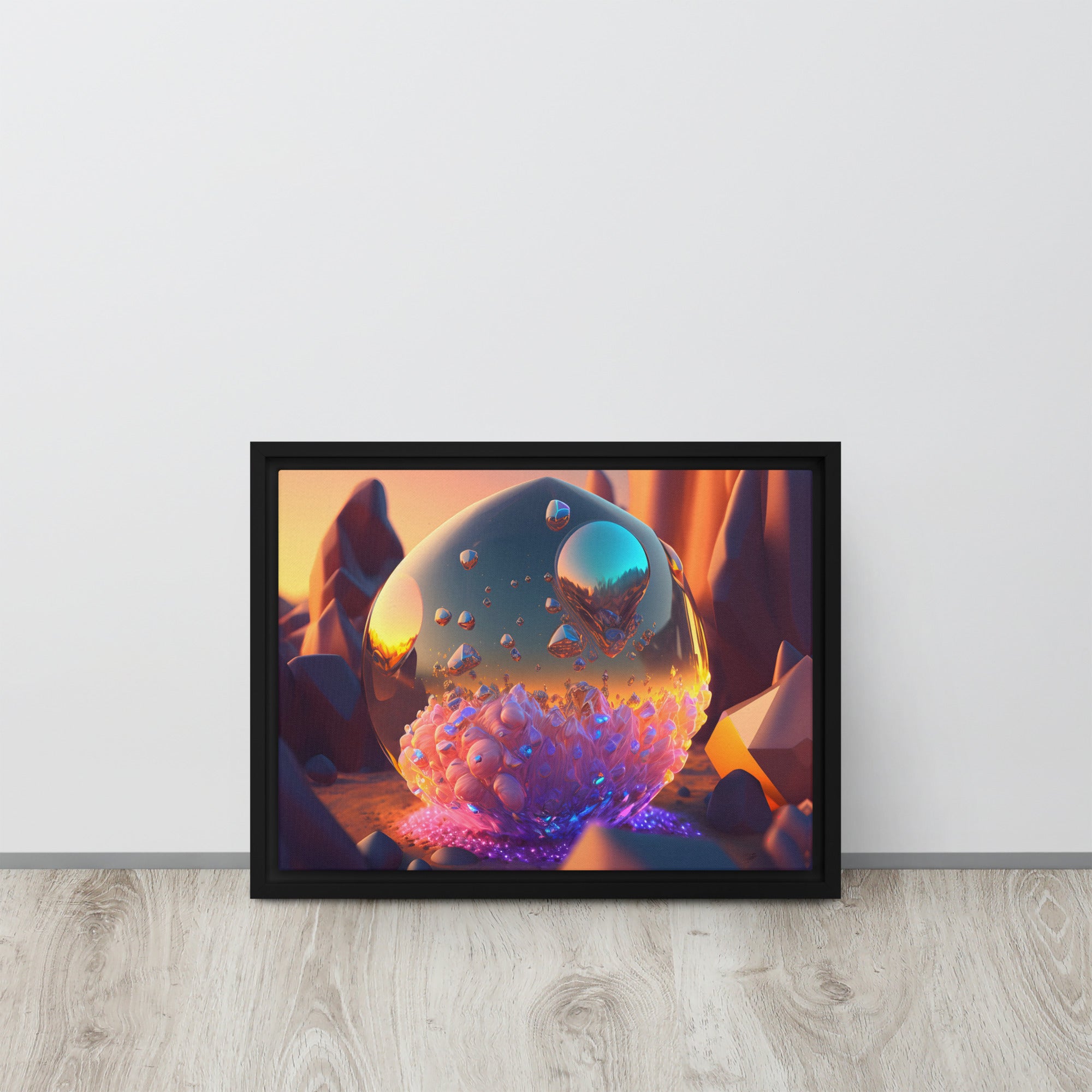 Molecule Transformed Framed canvas