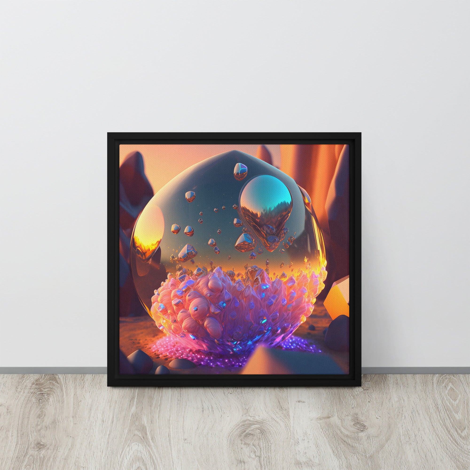 Molecule Transformed Framed canvas