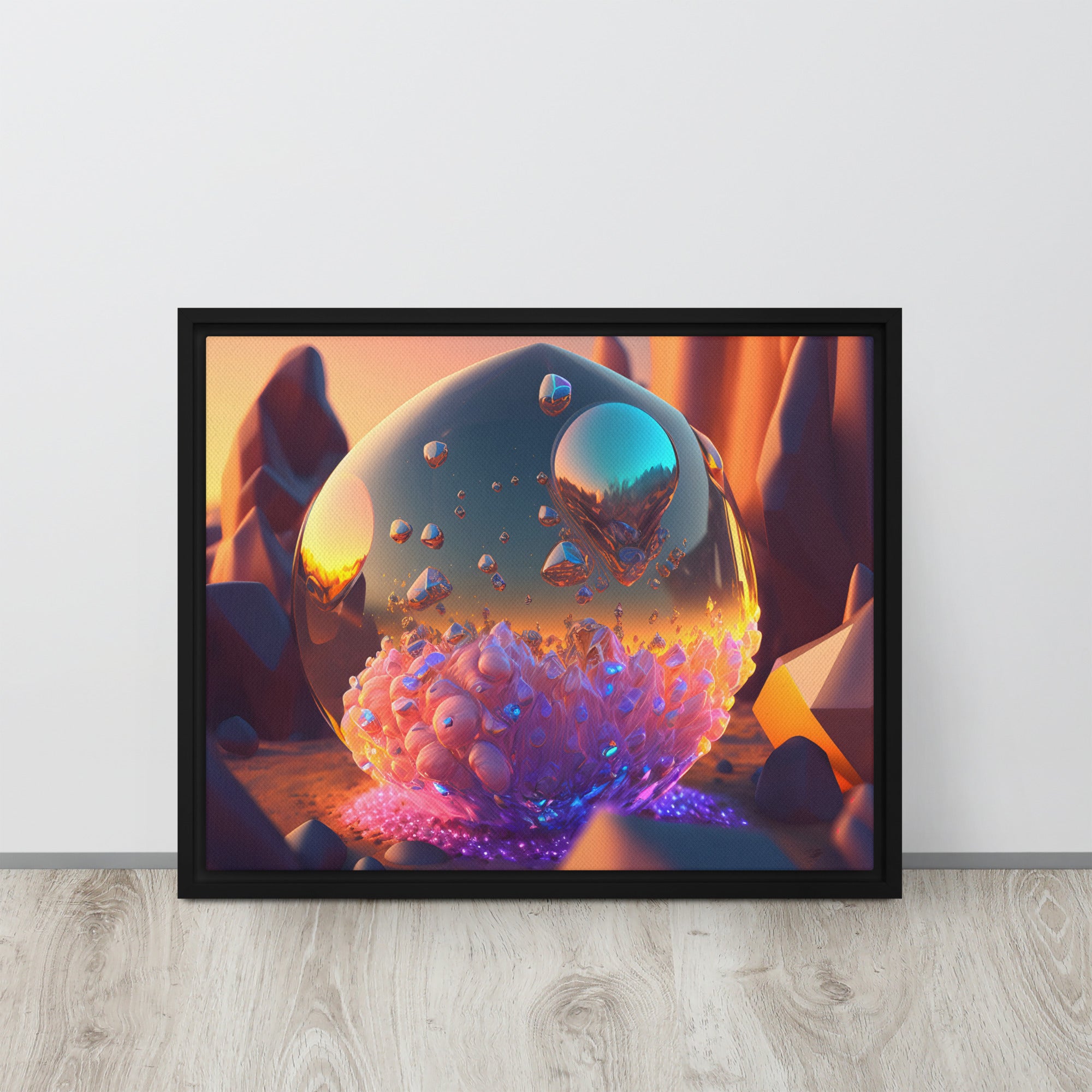 Molecule Transformed Framed canvas