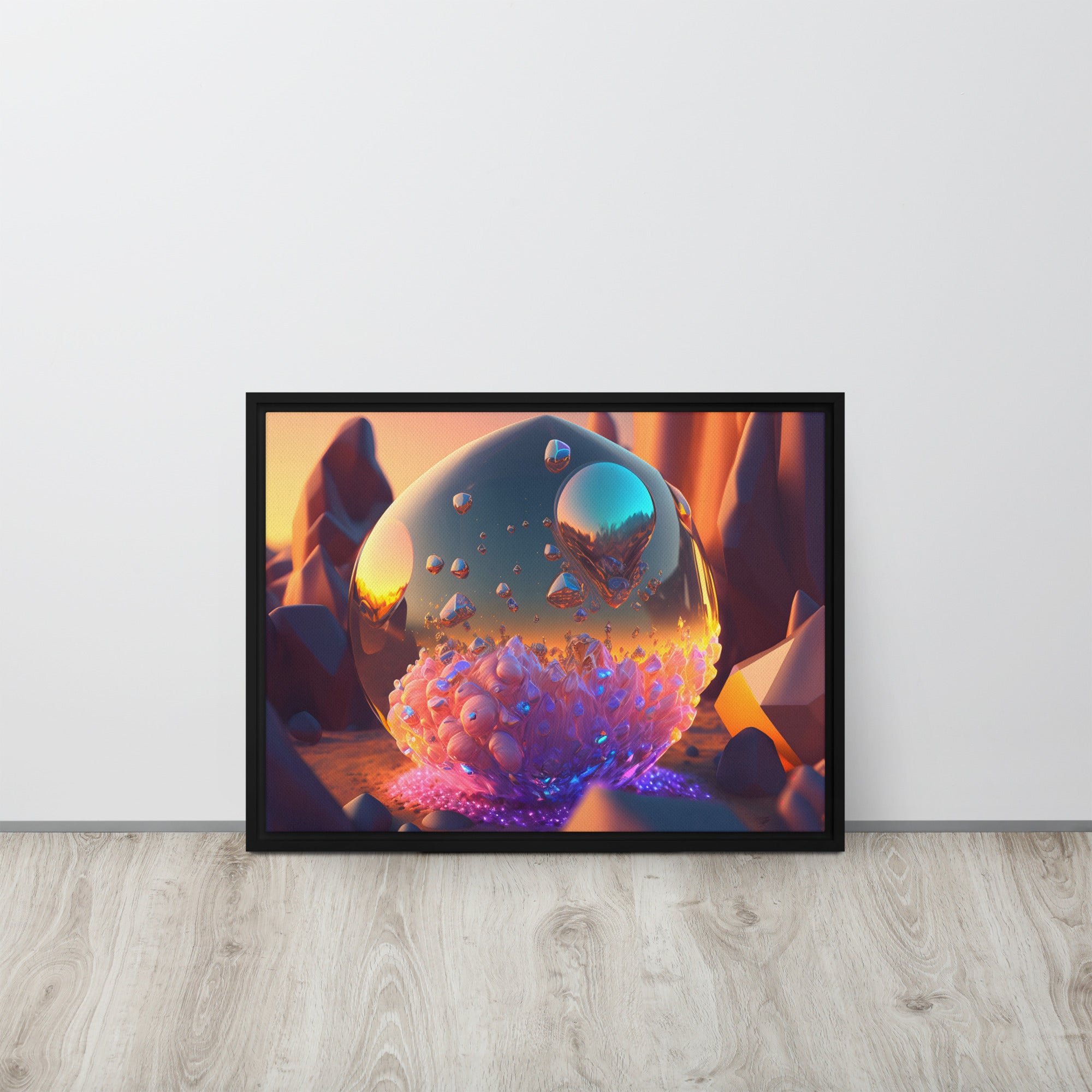 Molecule Transformed Framed canvas