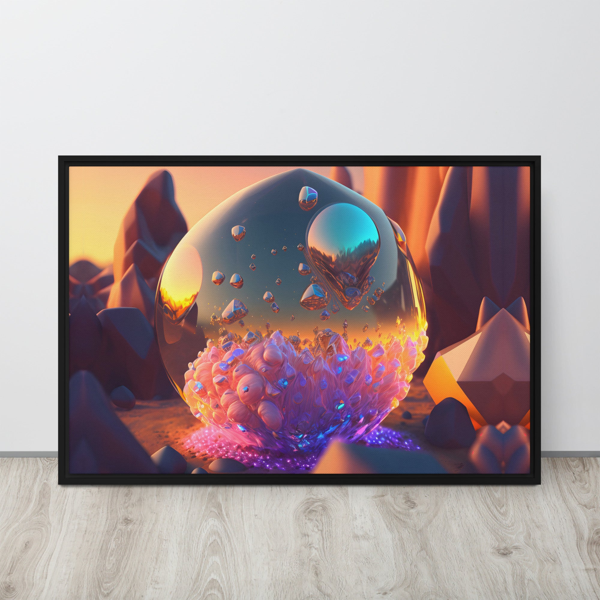 Molecule Transformed Framed canvas