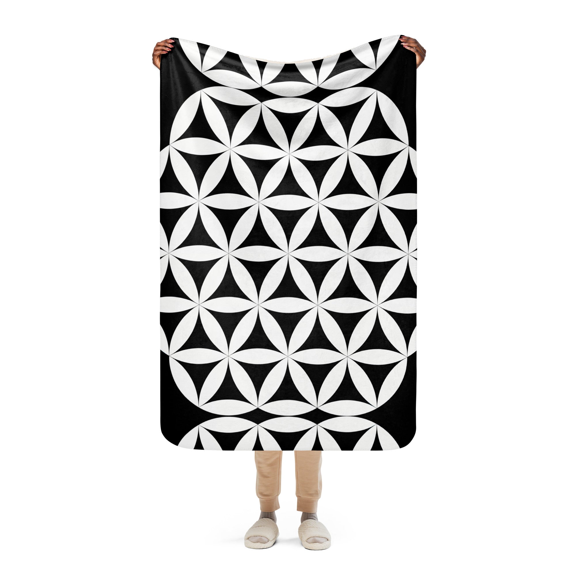 Flower of Life Sherpa blanket
