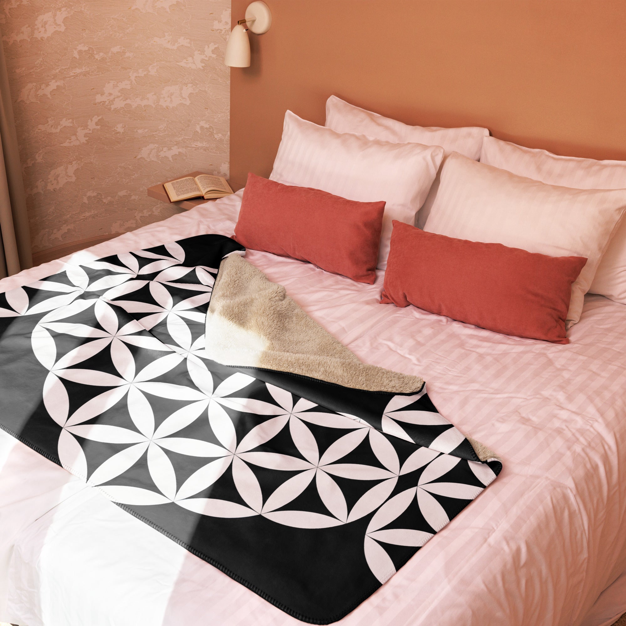 Flower of Life Sherpa blanket