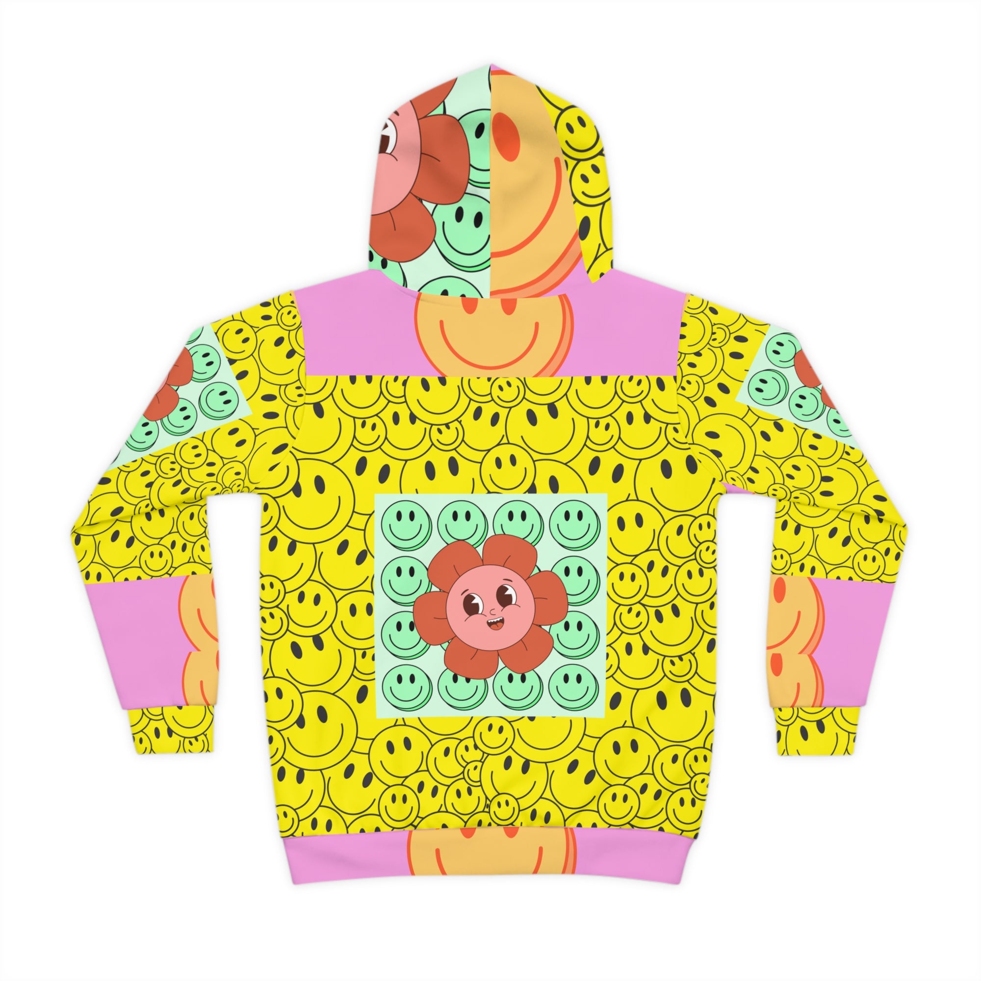 Vibrant Floral Smiley Children's Hoodie, Cute Kids Sweatshirt, Gift for Birthdays, Playdates, Summer Vibes, Fun Fashion