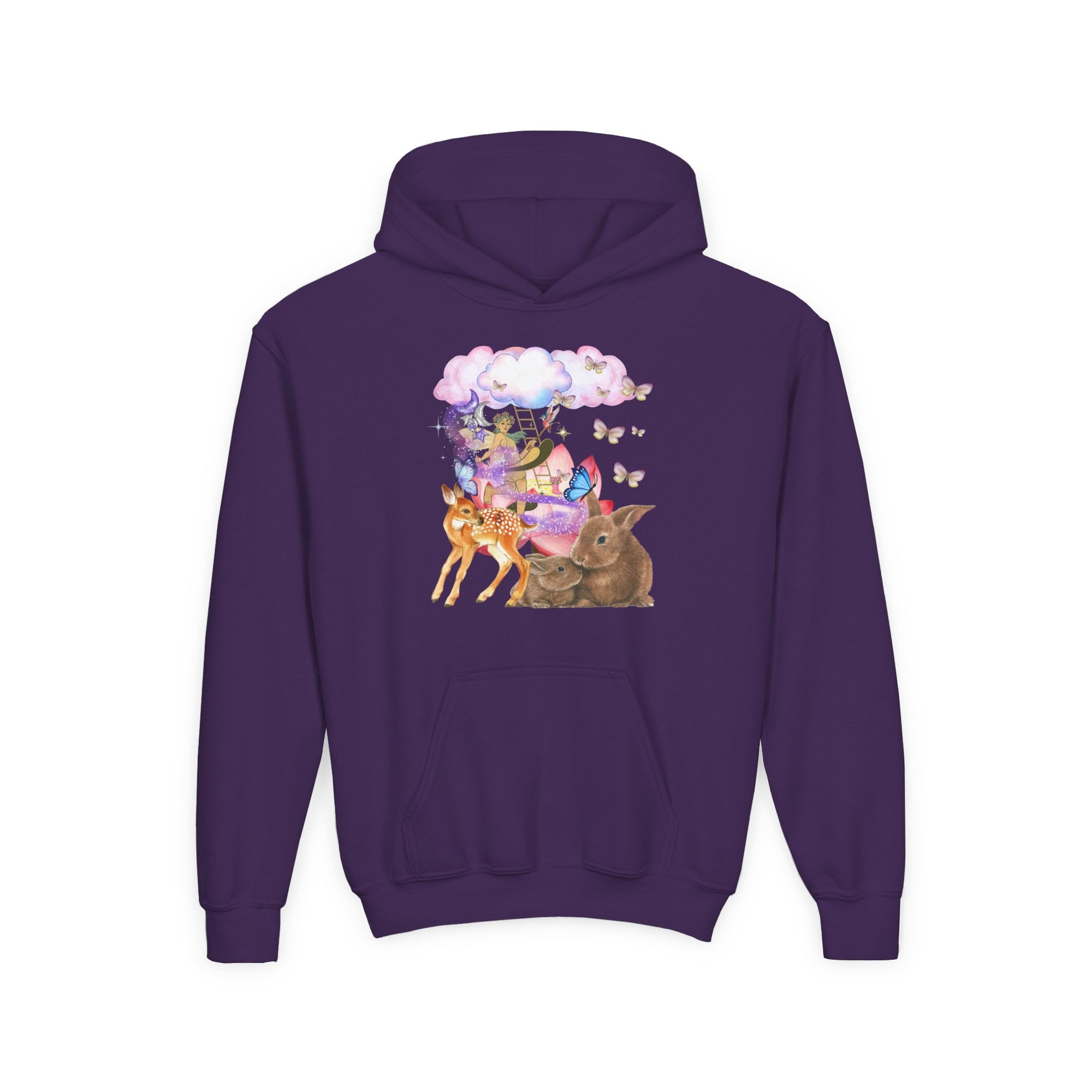 Youth Hooded Sweatshirt with Whimsical Animal Design, Cozy Gift for Kids, Perfect for Birthdays, Parties, or Everyday Wear