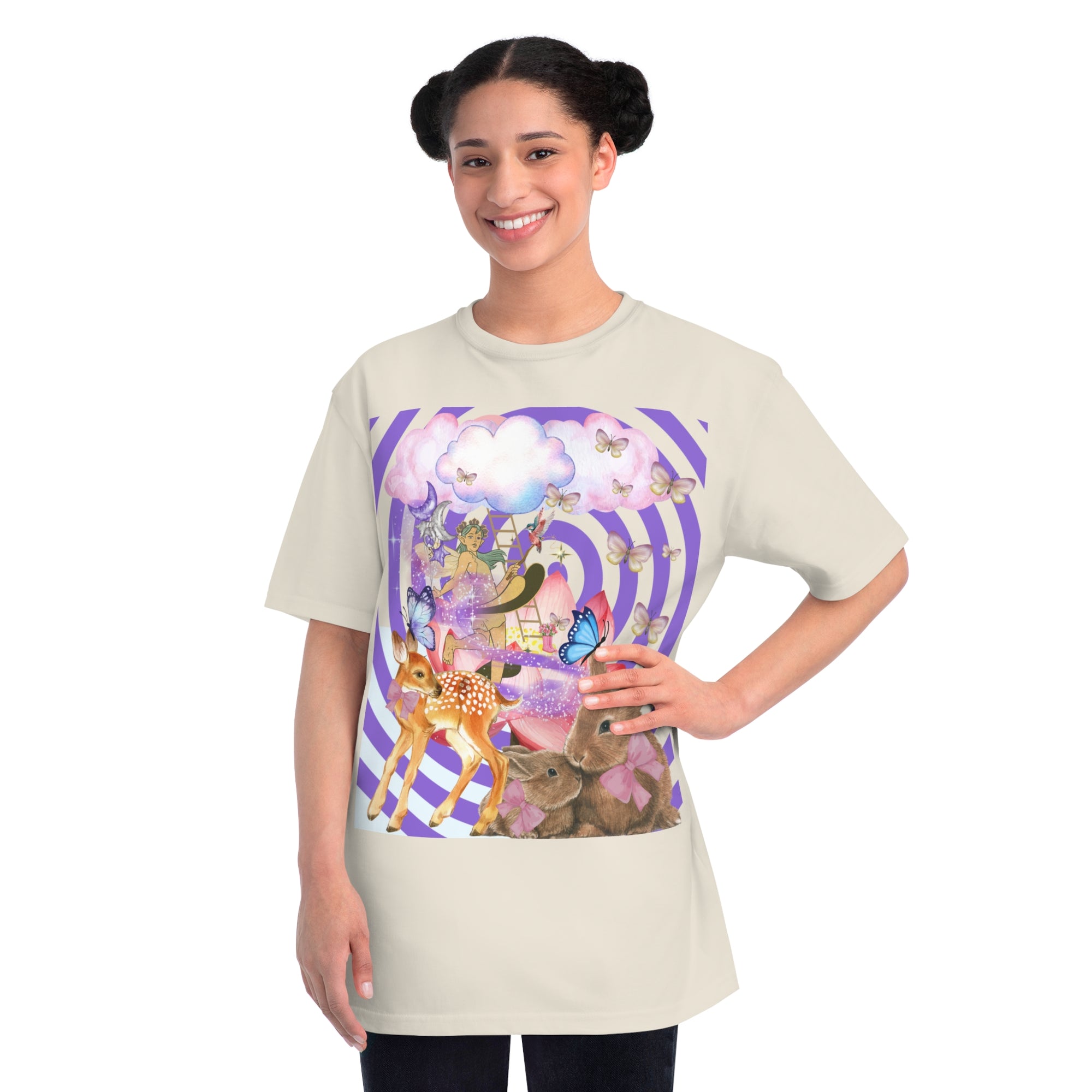 Whimsical Nature Tee, Adult Magical Fairy T-Shirt, Vintage Animal Graphic Tee, Eco-Friendly Unisex Shirt, Perfect Gift for Nature Lovers