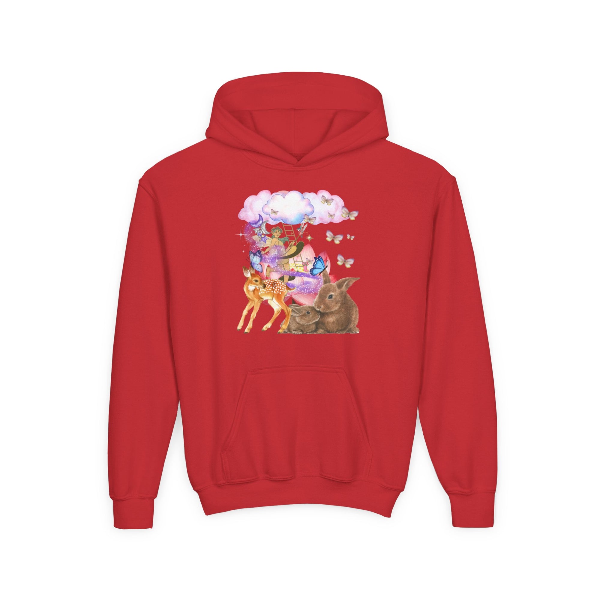Youth Hooded Sweatshirt with Whimsical Animal Design, Cozy Gift for Kids, Perfect for Birthdays, Parties, or Everyday Wear