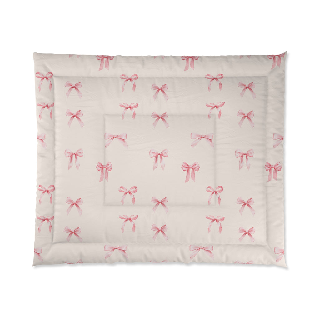 Pink Ballet Bow Comforter – Cute Girly Bedroom Duvet Cover