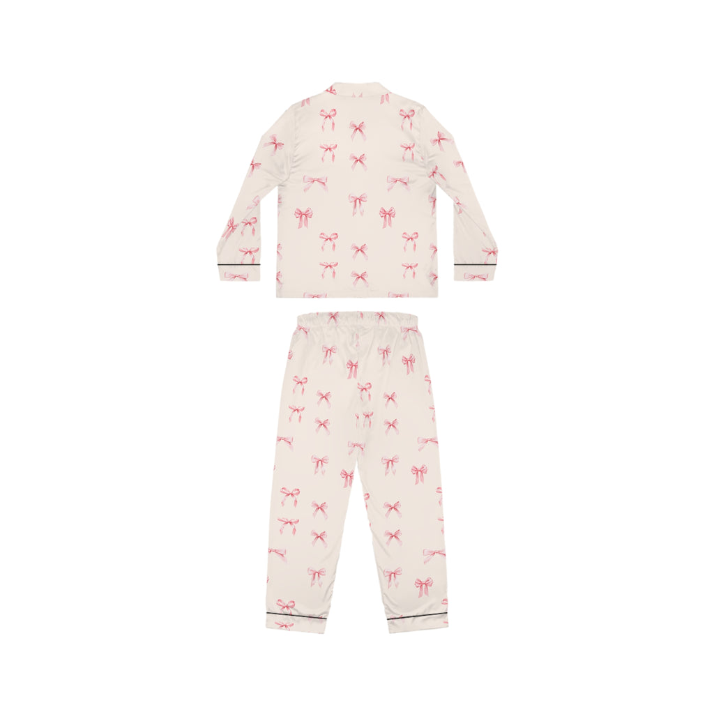 Satin Pink Ballet Bow-Pajama Set — Pink Ribbon Sleepwear