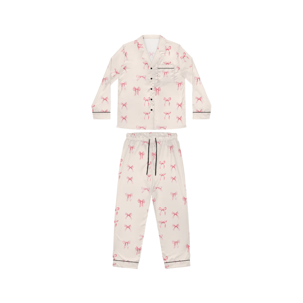 Satin Pink Ballet Bow-Pajama Set — Pink Ribbon Sleepwear