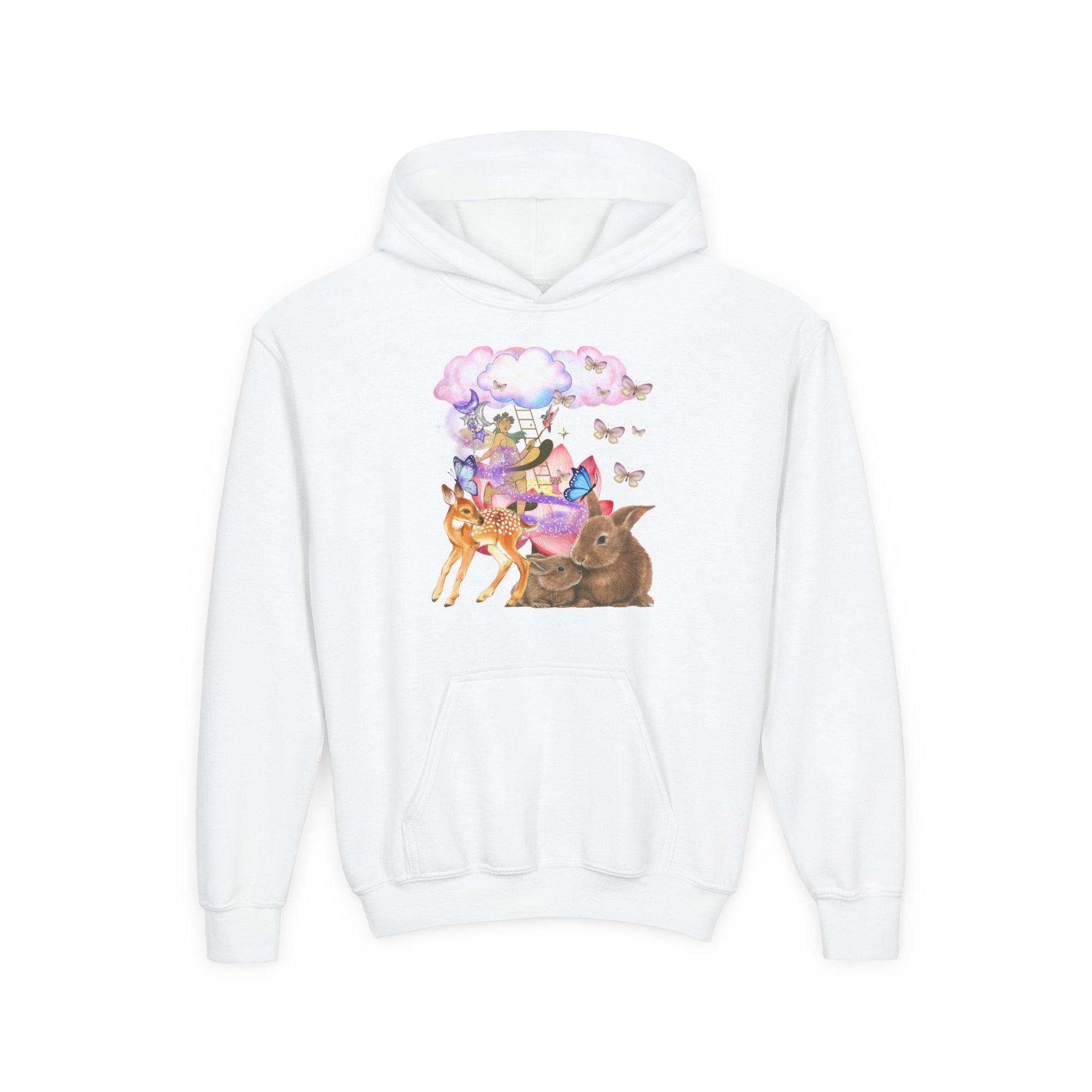 Youth Hooded Sweatshirt with Whimsical Animal Design, Cozy Gift for Kids, Perfect for Birthdays, Parties, or Everyday Wear