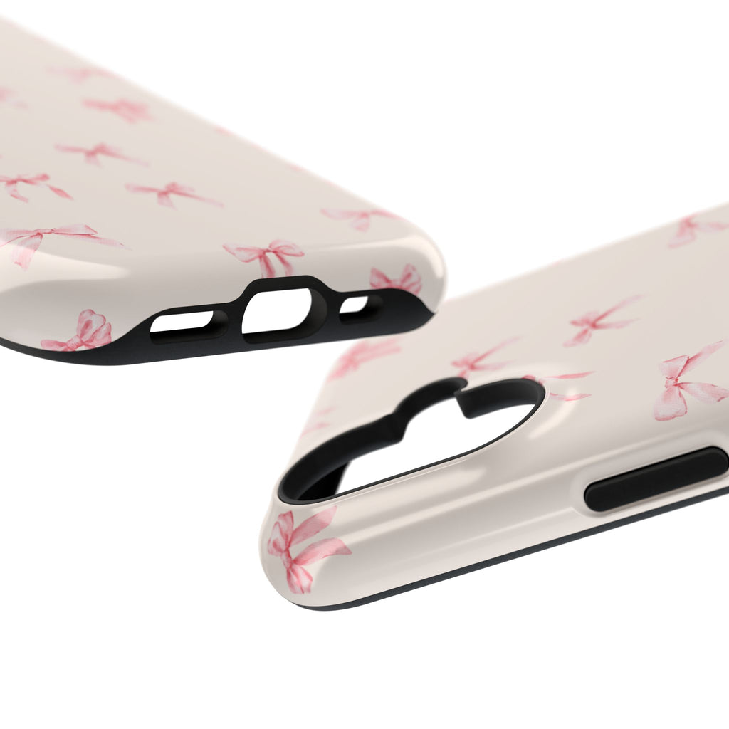 Impact-Resistant Phone Case — Pink Ballet Bows Pattern