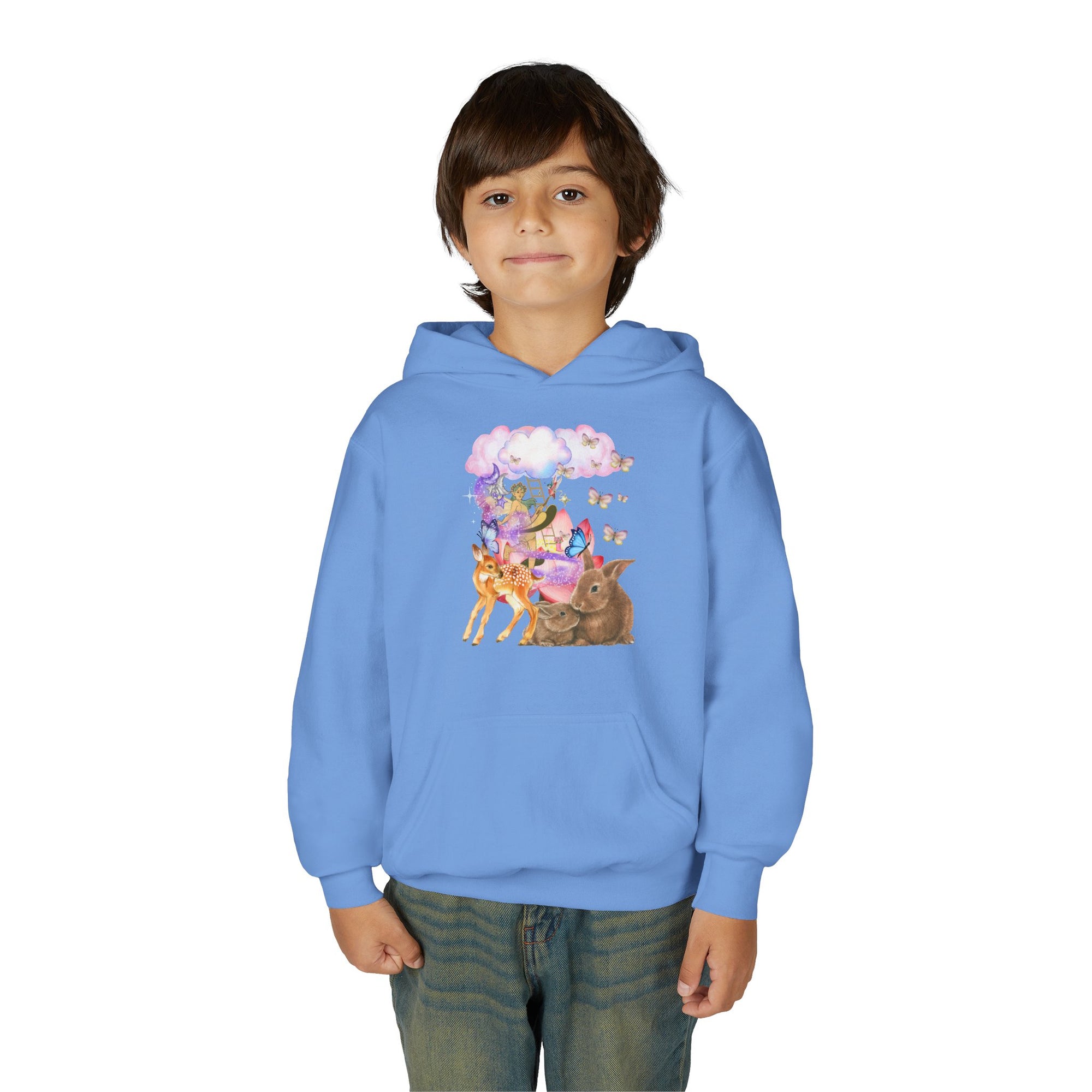 Youth Hooded Sweatshirt with Whimsical Animal Design, Cozy Gift for Kids, Perfect for Birthdays, Parties, or Everyday Wear