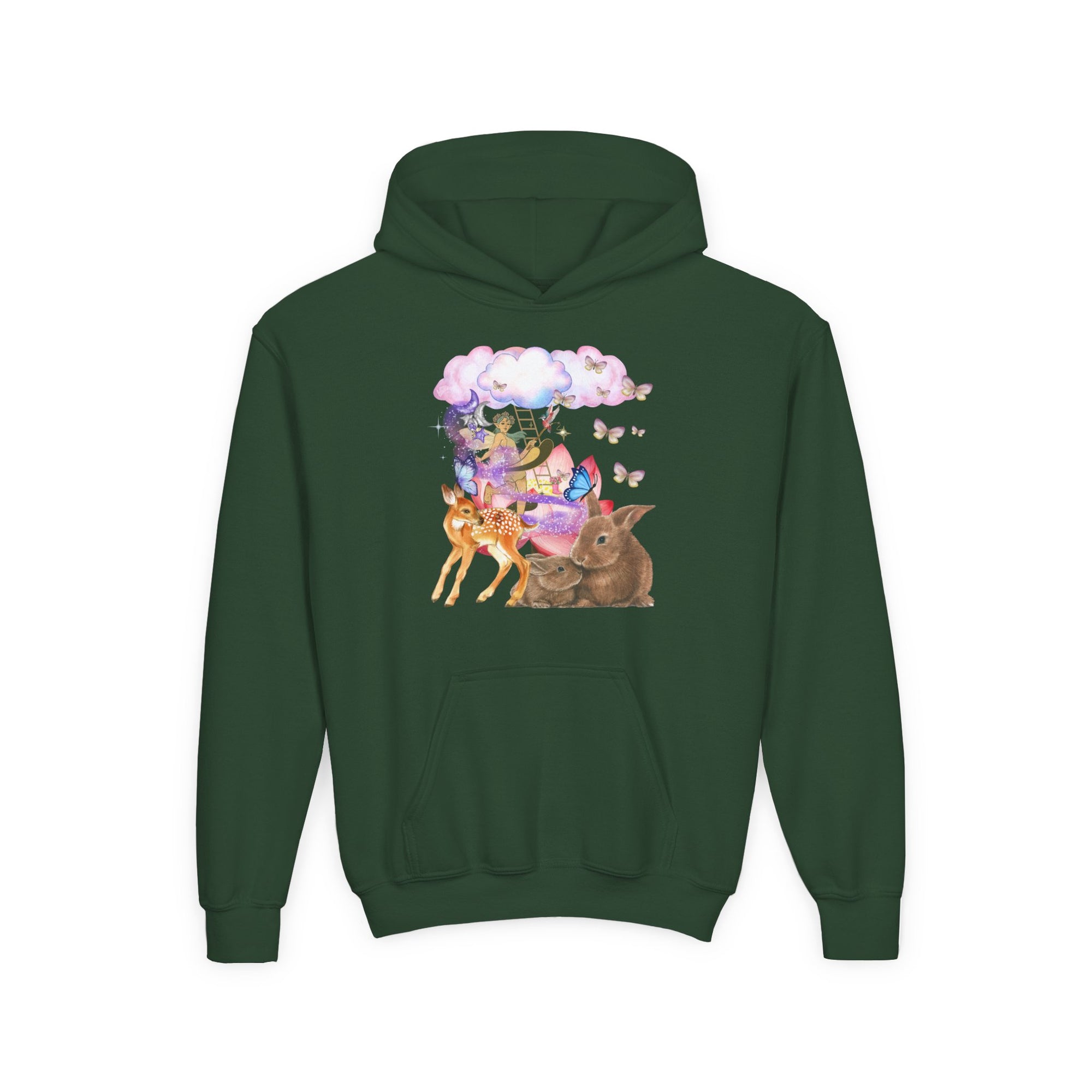 Youth Hooded Sweatshirt with Whimsical Animal Design, Cozy Gift for Kids, Perfect for Birthdays, Parties, or Everyday Wear