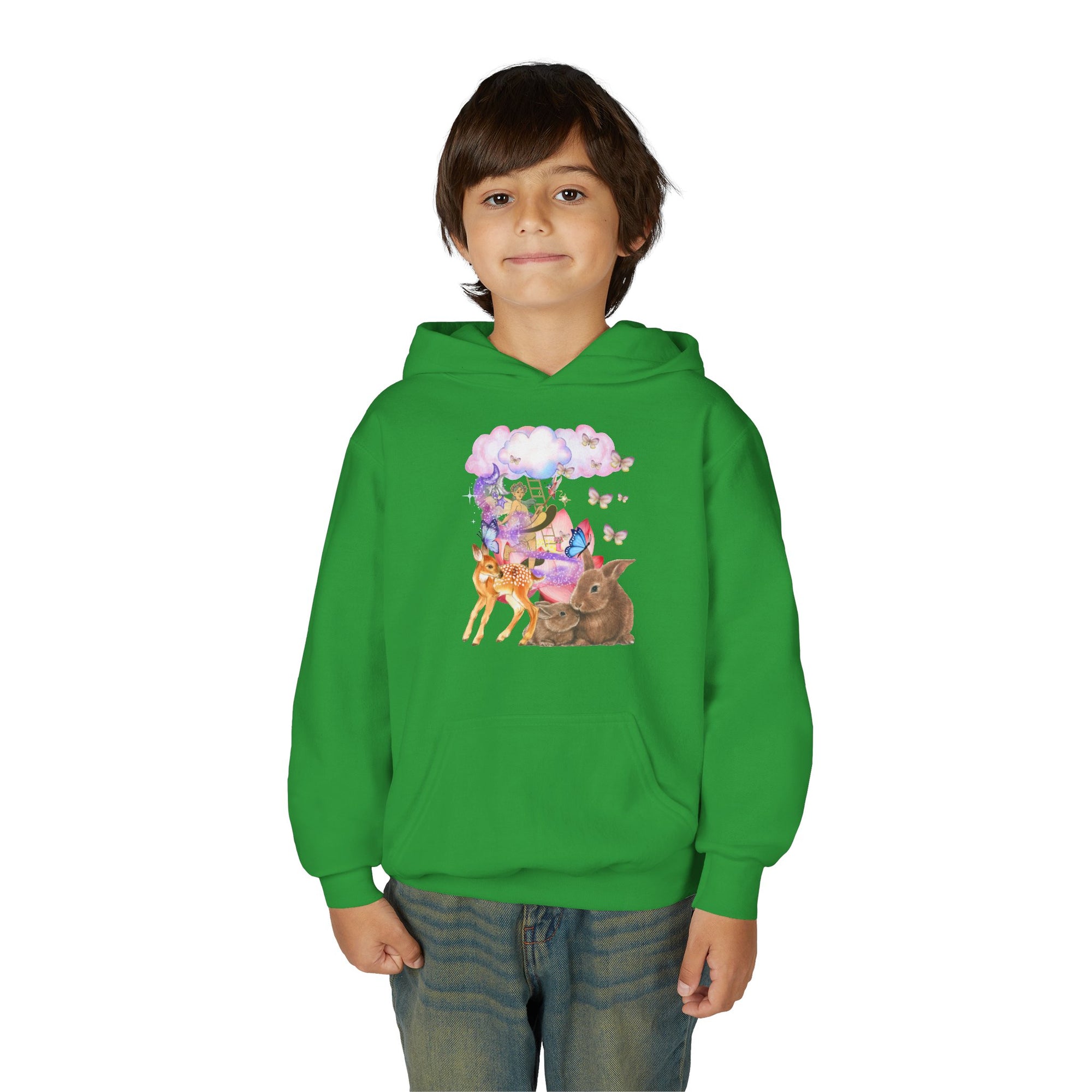 Youth Hooded Sweatshirt with Whimsical Animal Design, Cozy Gift for Kids, Perfect for Birthdays, Parties, or Everyday Wear