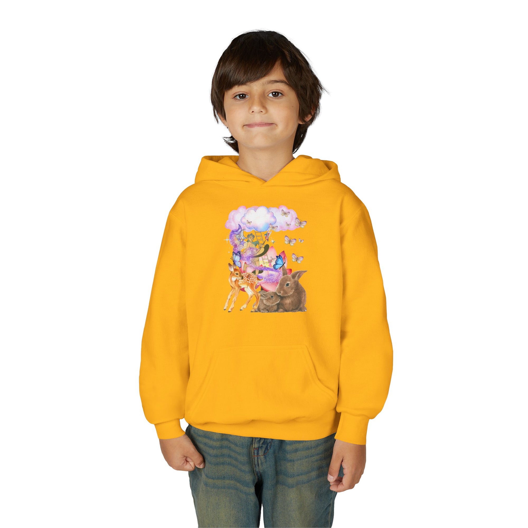 Youth Hooded Sweatshirt with Whimsical Animal Design, Cozy Gift for Kids, Perfect for Birthdays, Parties, or Everyday Wear