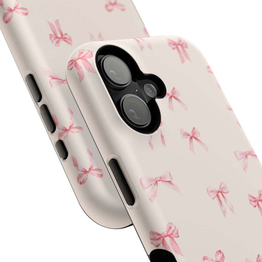 Impact-Resistant Phone Case — Pink Ballet Bows Pattern