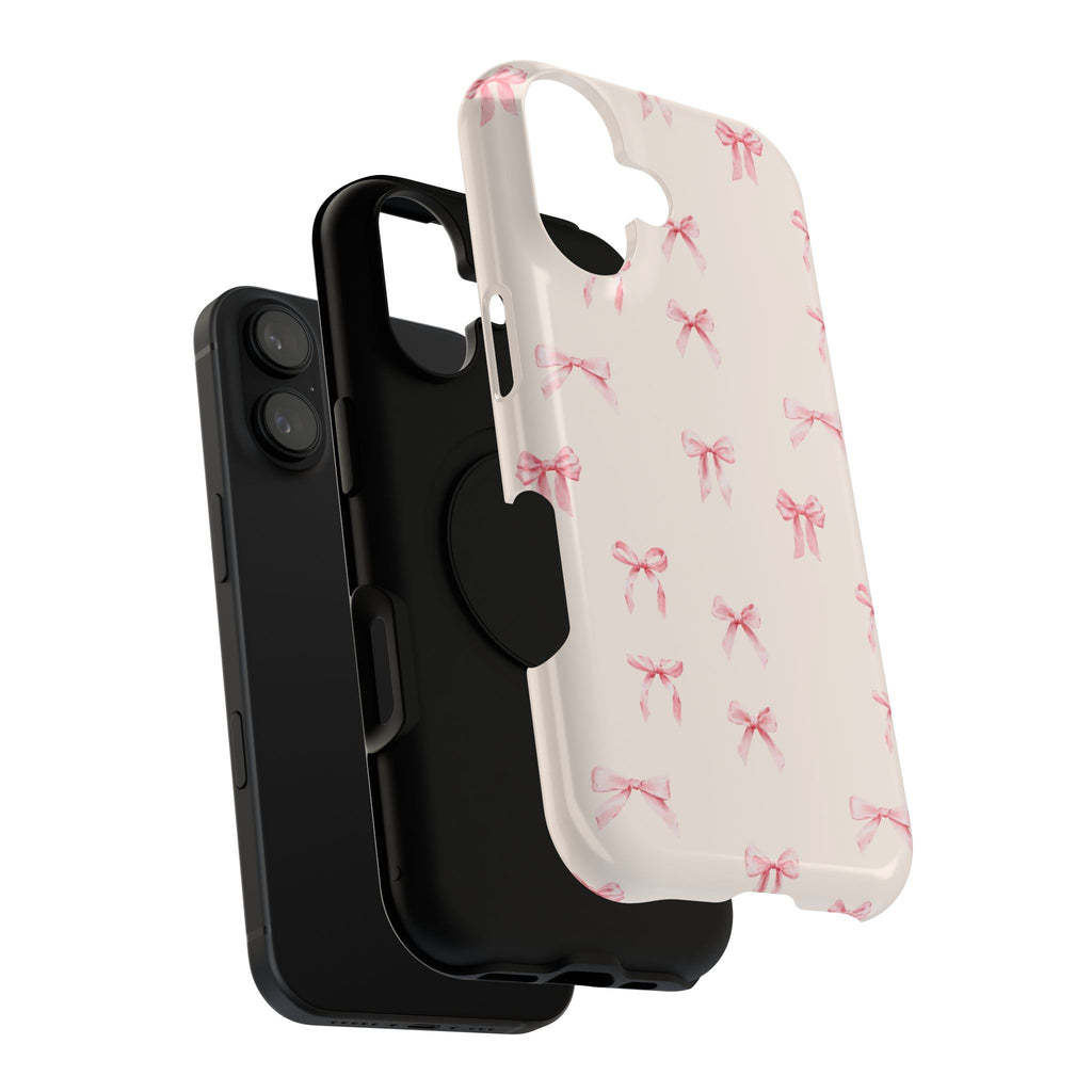 Impact-Resistant Phone Case — Pink Ballet Bows Pattern