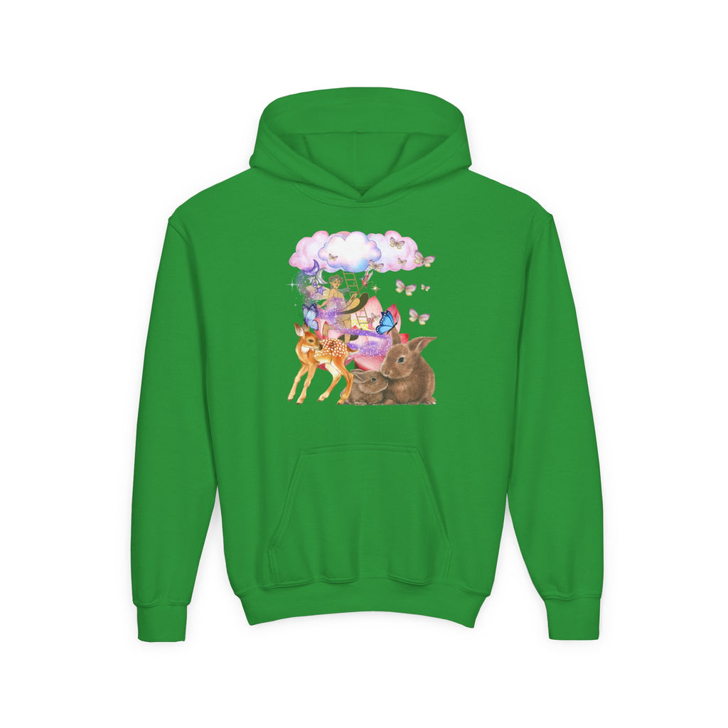 Youth Hooded Sweatshirt with Whimsical Animal Design, Cozy Gift for Kids, Perfect for Birthdays, Parties, or Everyday Wear