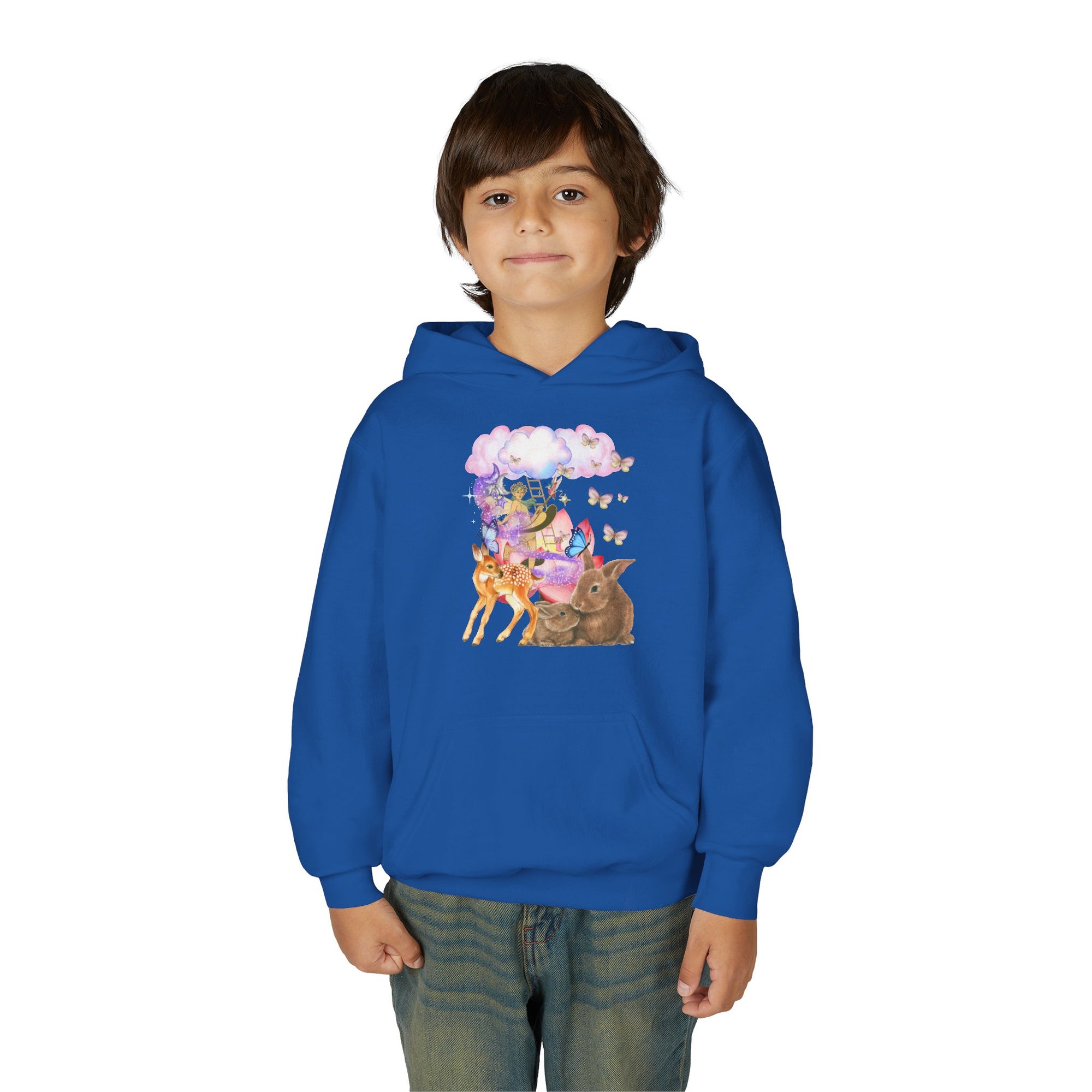 Youth Hooded Sweatshirt with Whimsical Animal Design, Cozy Gift for Kids, Perfect for Birthdays, Parties, or Everyday Wear