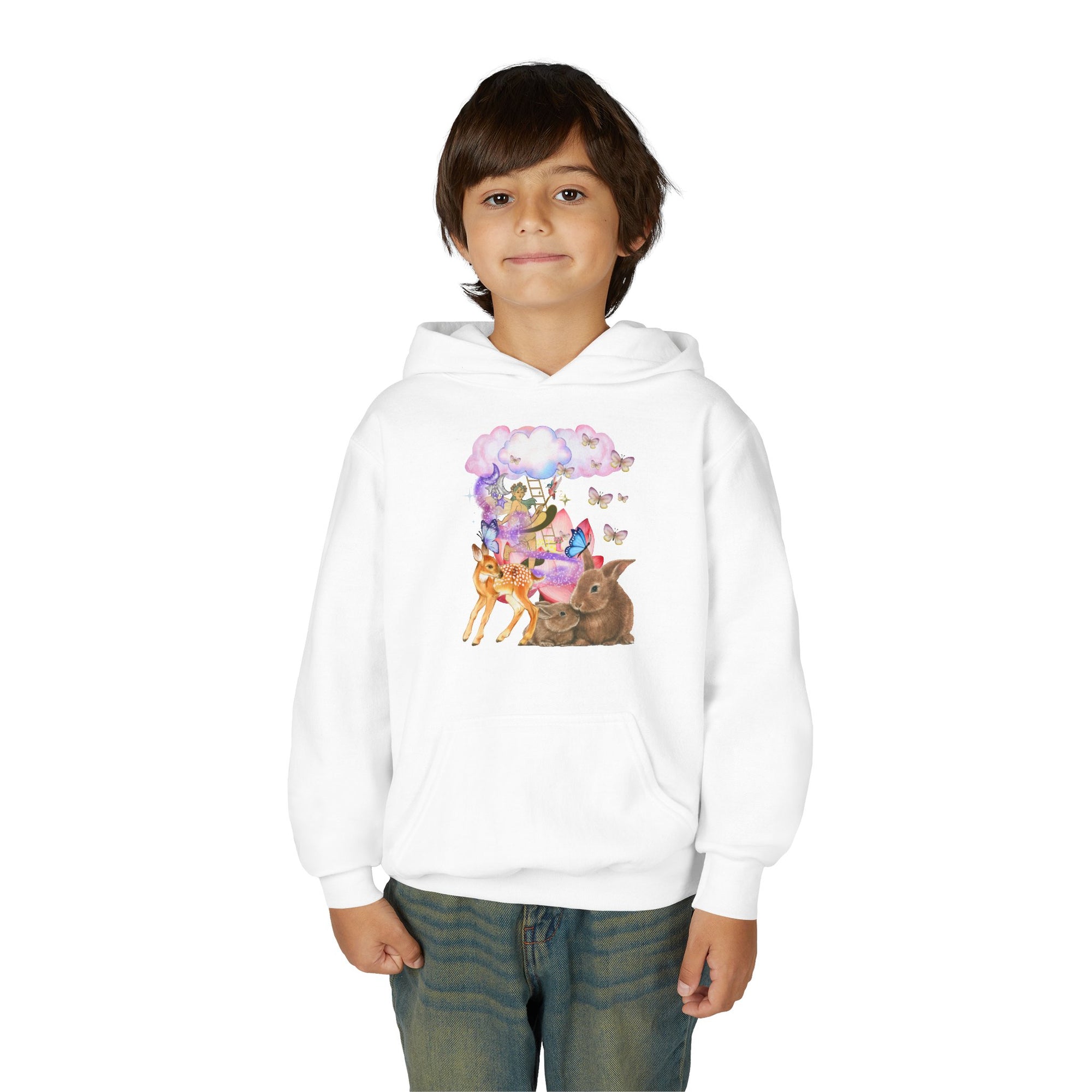 Youth Hooded Sweatshirt with Whimsical Animal Design, Cozy Gift for Kids, Perfect for Birthdays, Parties, or Everyday Wear