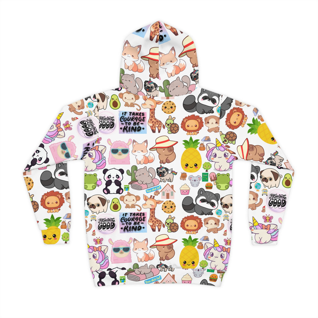 Colorful Kawaii Print Hoodie for Kids, Cute Hoodie, Kids' Gift, Cozy Outerwear, Fun Clothing, Whimsical Apparel