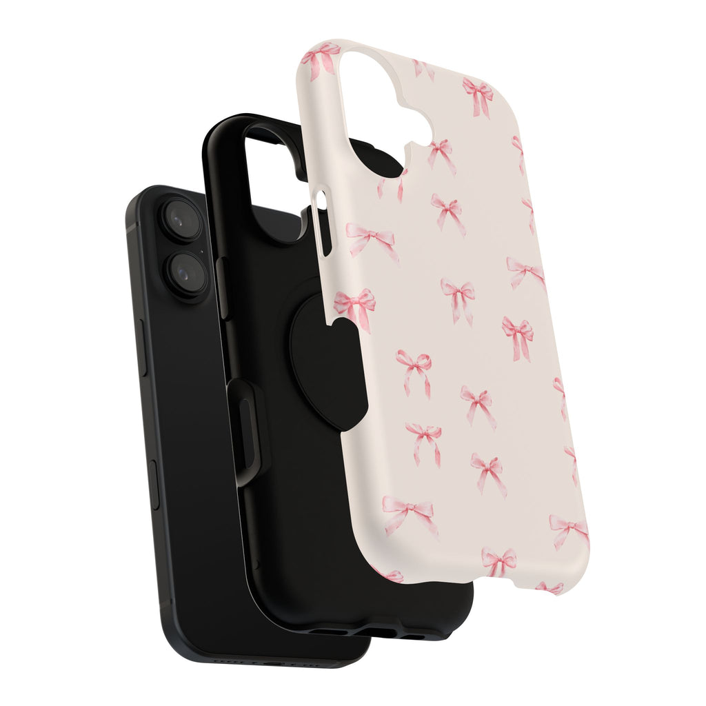 Impact-Resistant Phone Case — Pink Ballet Bows Pattern