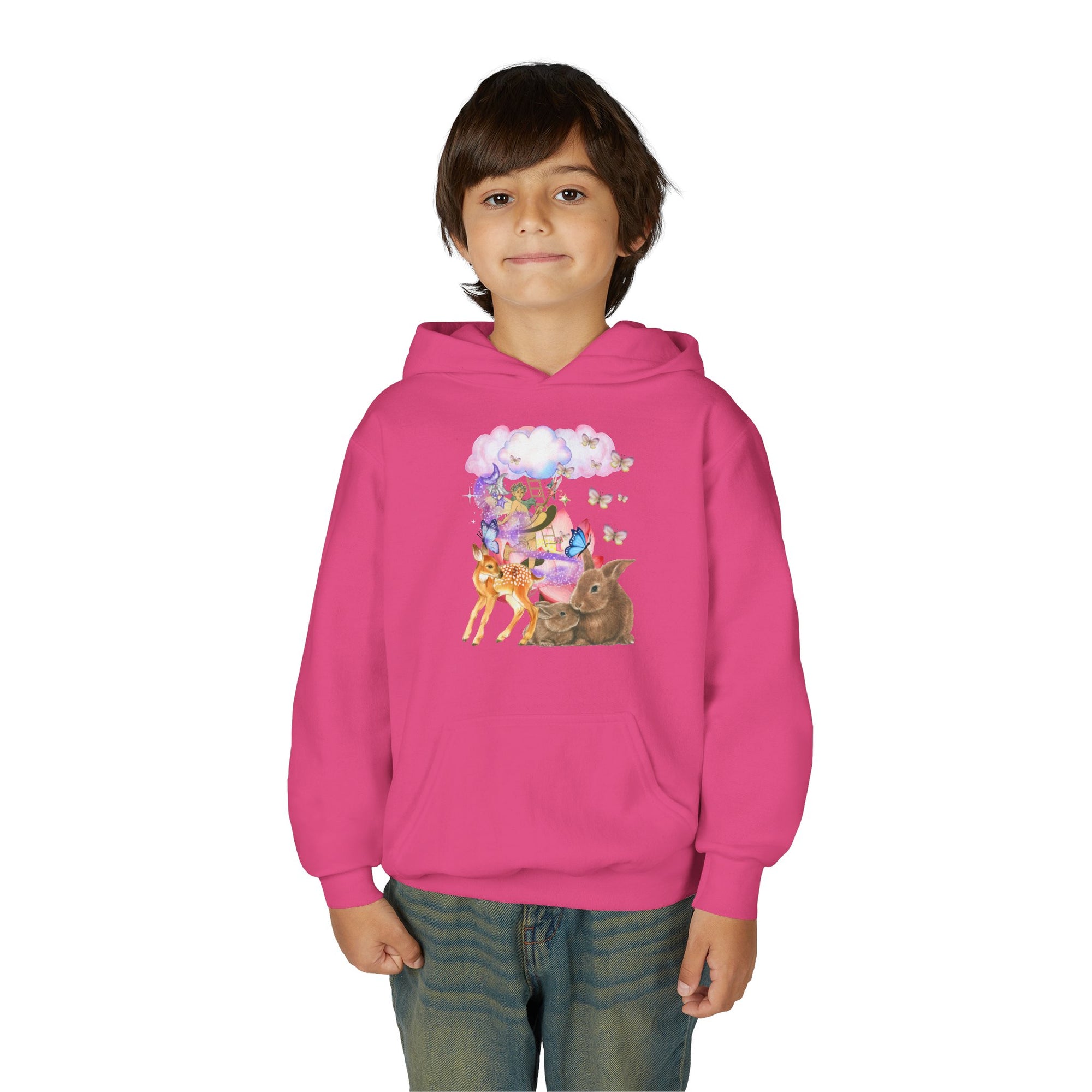 Youth Hooded Sweatshirt with Whimsical Animal Design, Cozy Gift for Kids, Perfect for Birthdays, Parties, or Everyday Wear