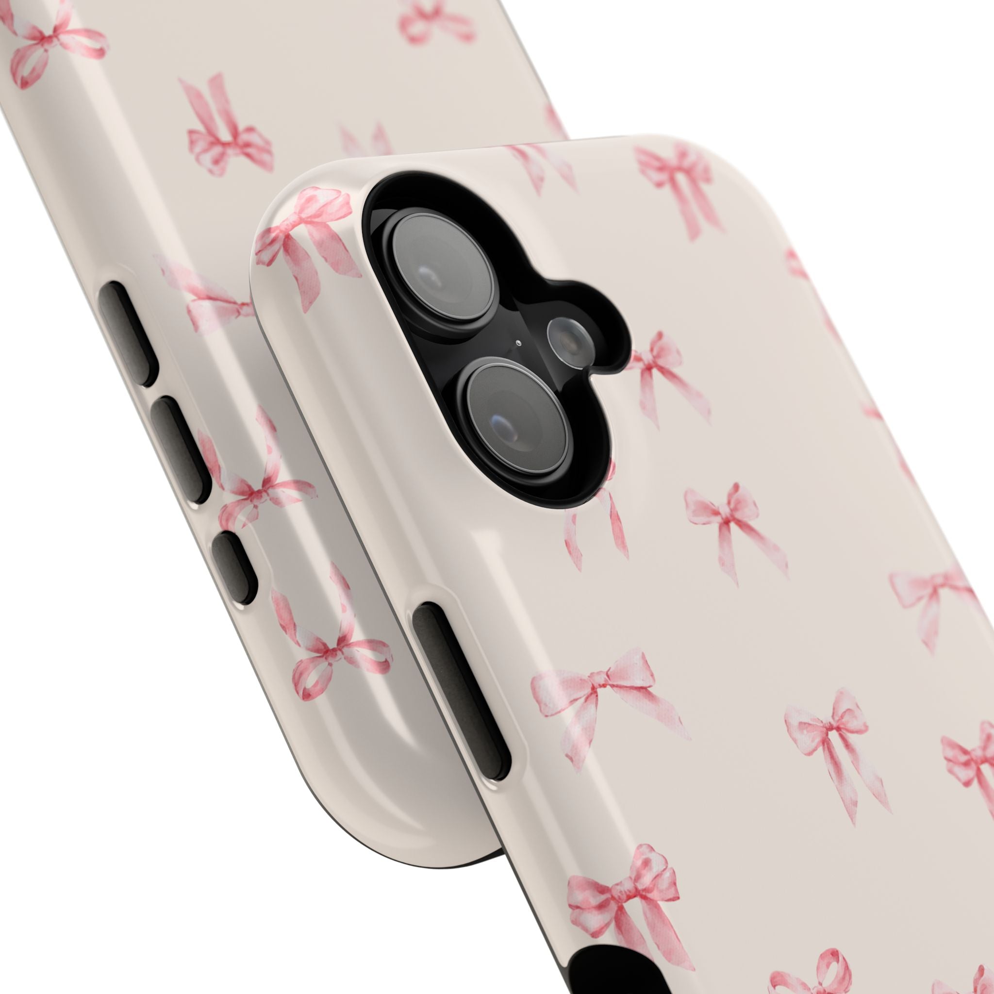 Impact-Resistant Phone Case — Pink Ballet Bows Pattern