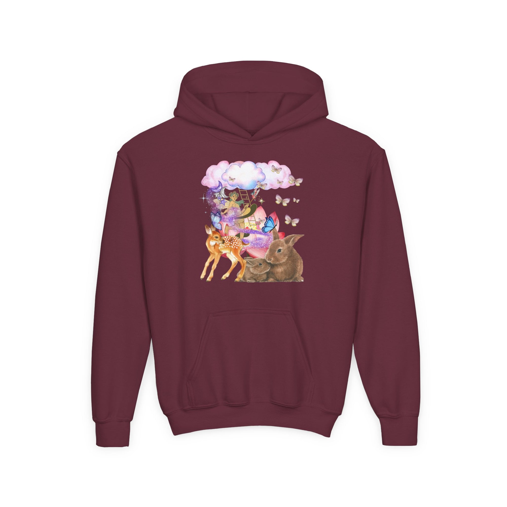 Youth Hooded Sweatshirt with Whimsical Animal Design, Cozy Gift for Kids, Perfect for Birthdays, Parties, or Everyday Wear