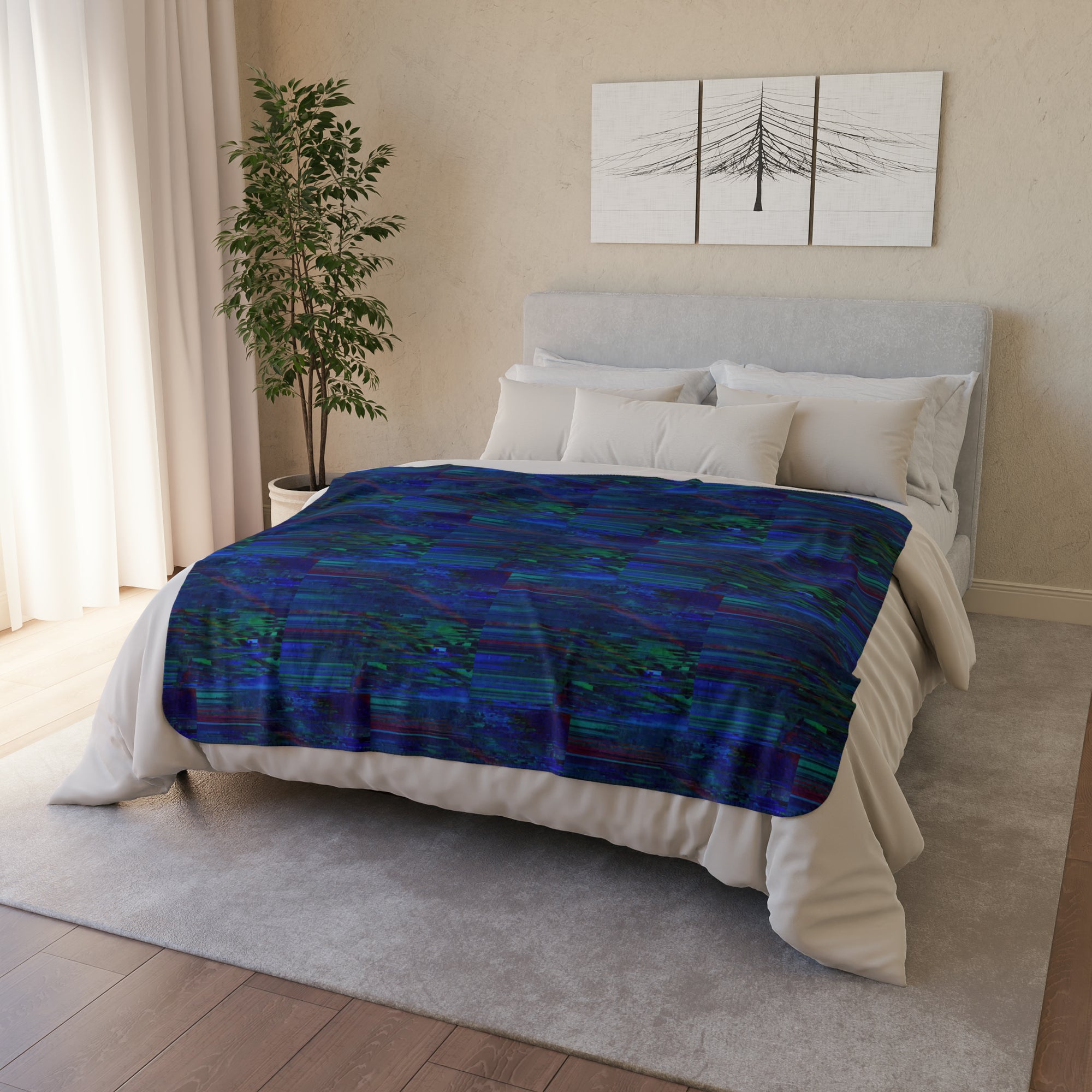 Glitched Fleece Sherpa Blanket
