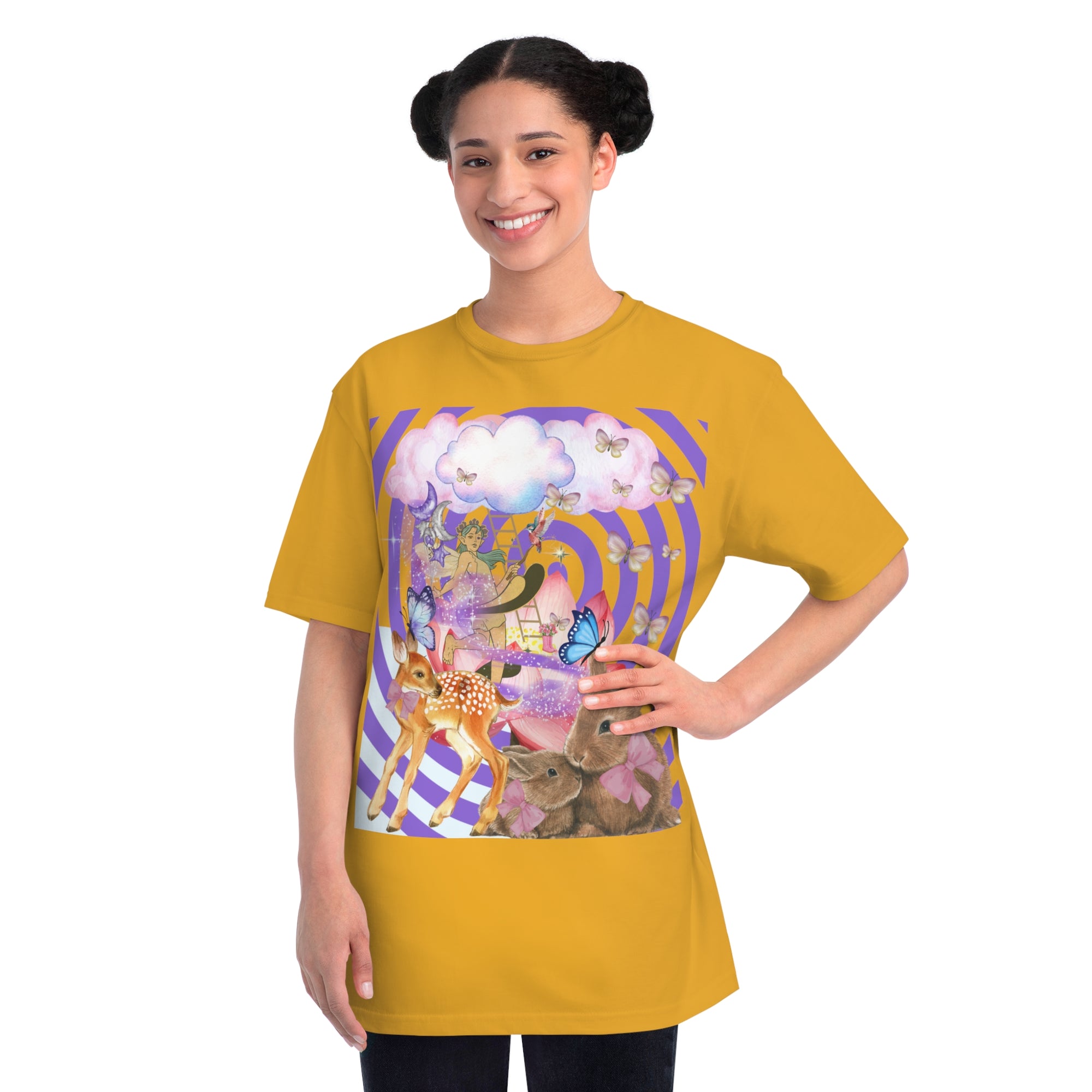 Whimsical Nature Tee, Adult Magical Fairy T-Shirt, Vintage Animal Graphic Tee, Eco-Friendly Unisex Shirt, Perfect Gift for Nature Lovers