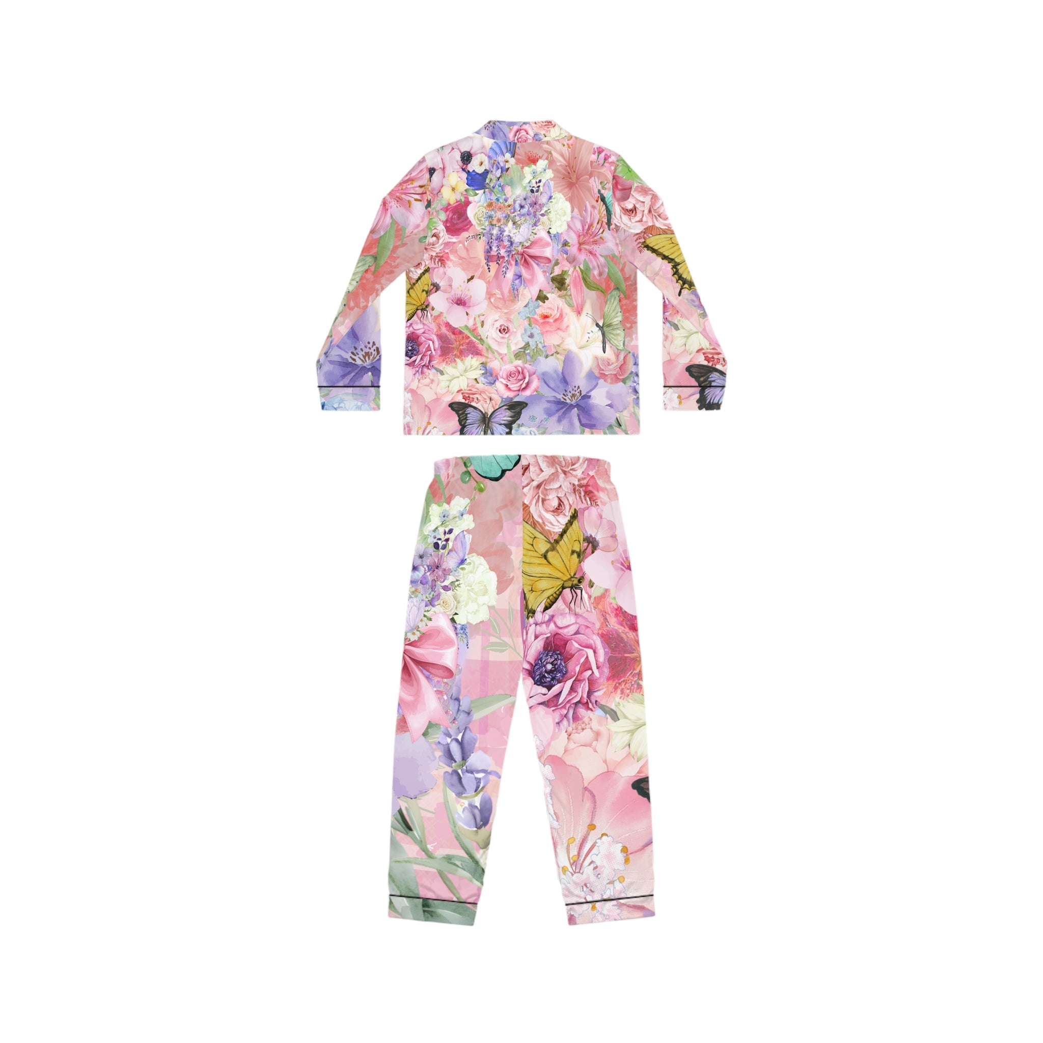Floral Butterfly Satin Pajamas — Women's Luxury Sleep Set