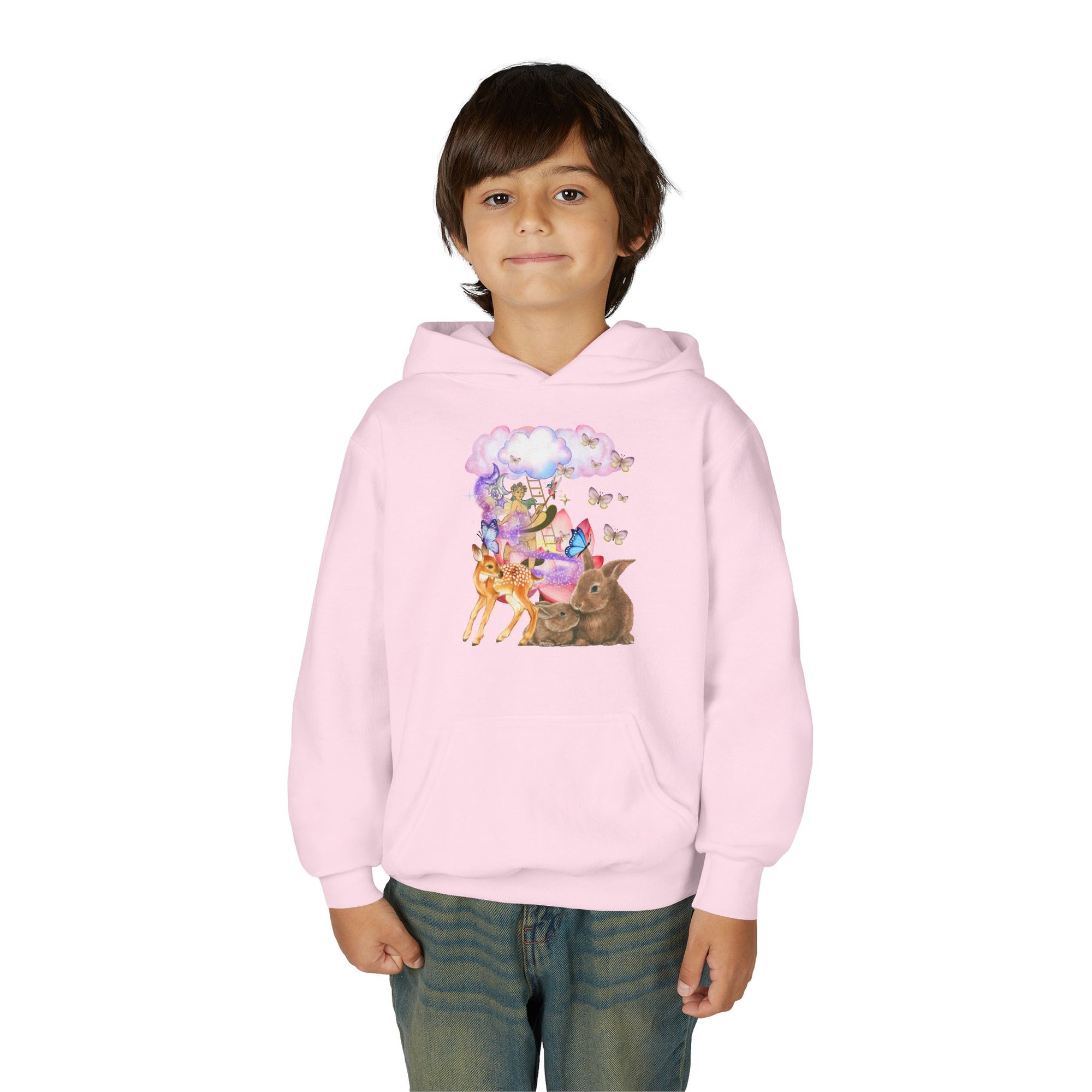 Youth Hooded Sweatshirt with Whimsical Animal Design, Cozy Gift for Kids, Perfect for Birthdays, Parties, or Everyday Wear