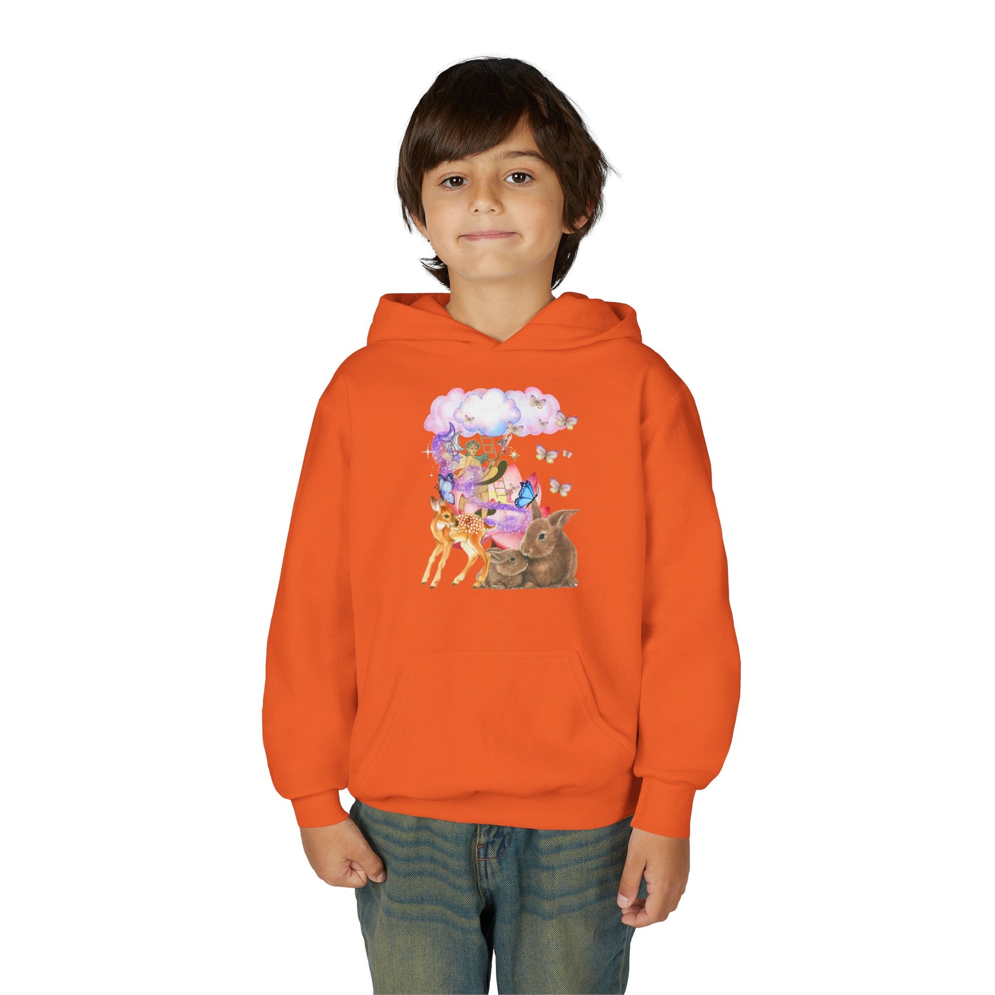 Youth Hooded Sweatshirt with Whimsical Animal Design, Cozy Gift for Kids, Perfect for Birthdays, Parties, or Everyday Wear