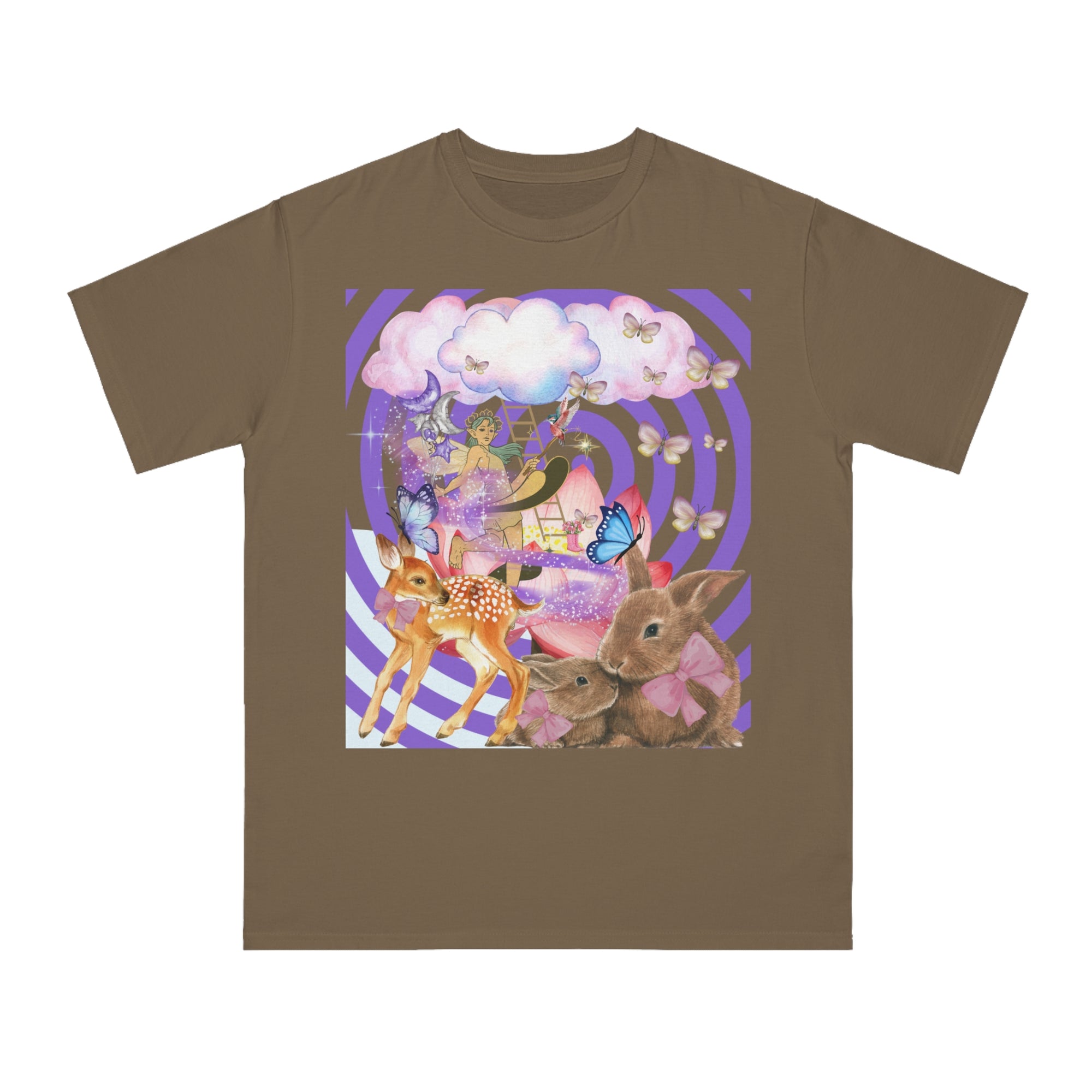 Whimsical Nature Tee, Adult Magical Fairy T-Shirt, Vintage Animal Graphic Tee, Eco-Friendly Unisex Shirt, Perfect Gift for Nature Lovers
