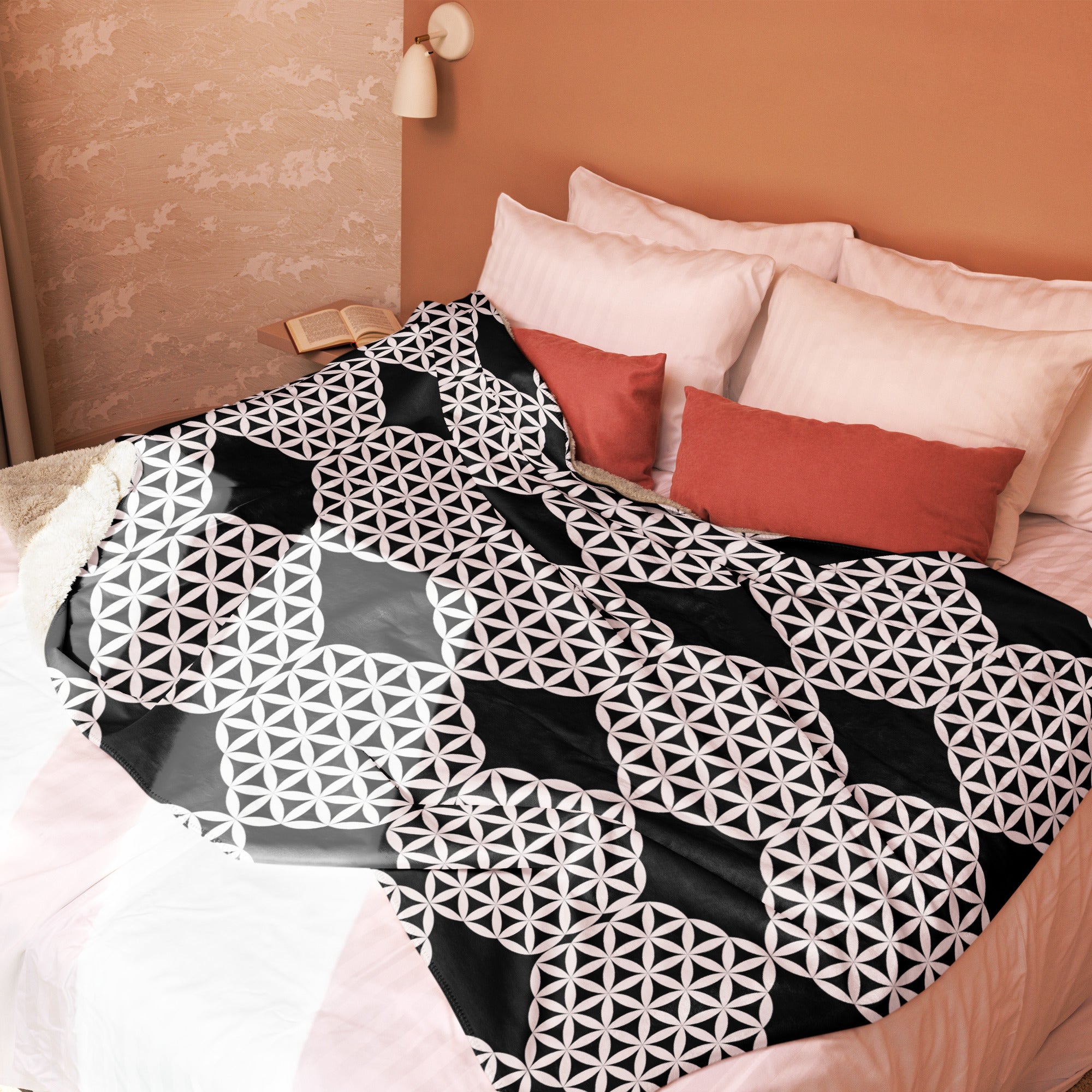 Flower of Life Sherpa blanket