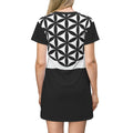 Seed of Life B&W All Over Print T-Shirt Dress